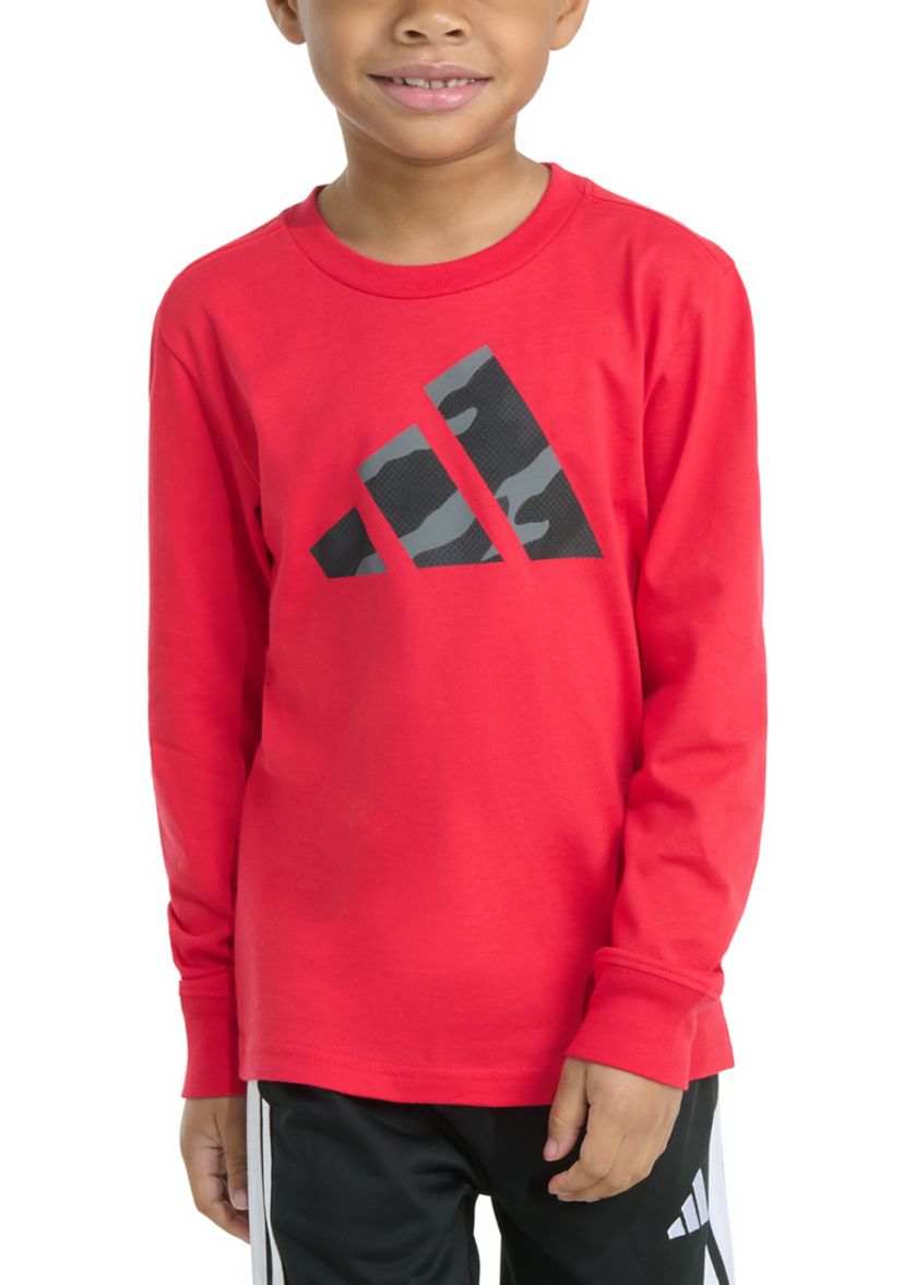 Boys 4-7 Long Sleeve Halftone Camo Logo T-Shirt