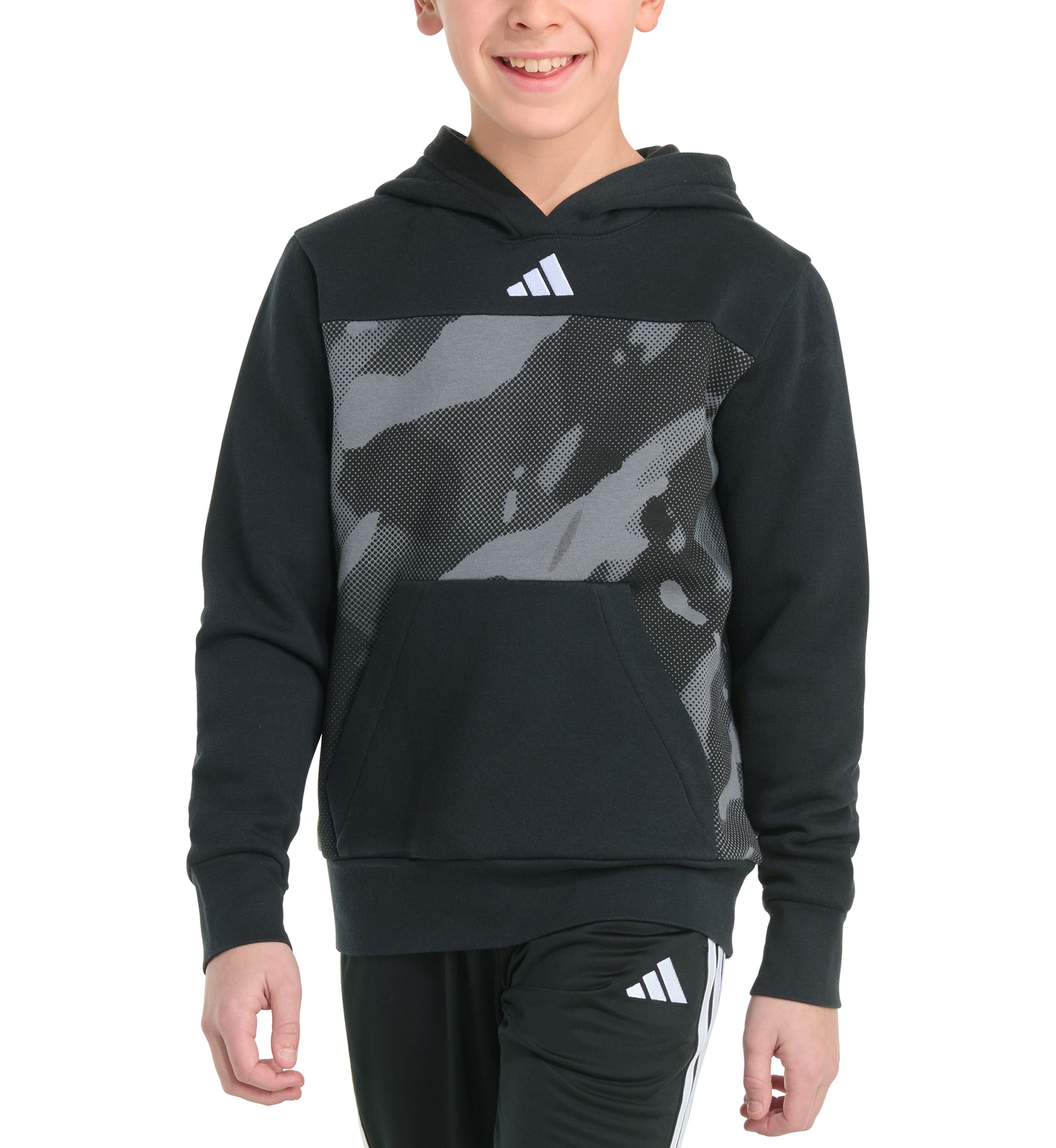 Boys 8-20 Long Sleeve Color Block Halftone Camo Printed Pullover Hoodie
