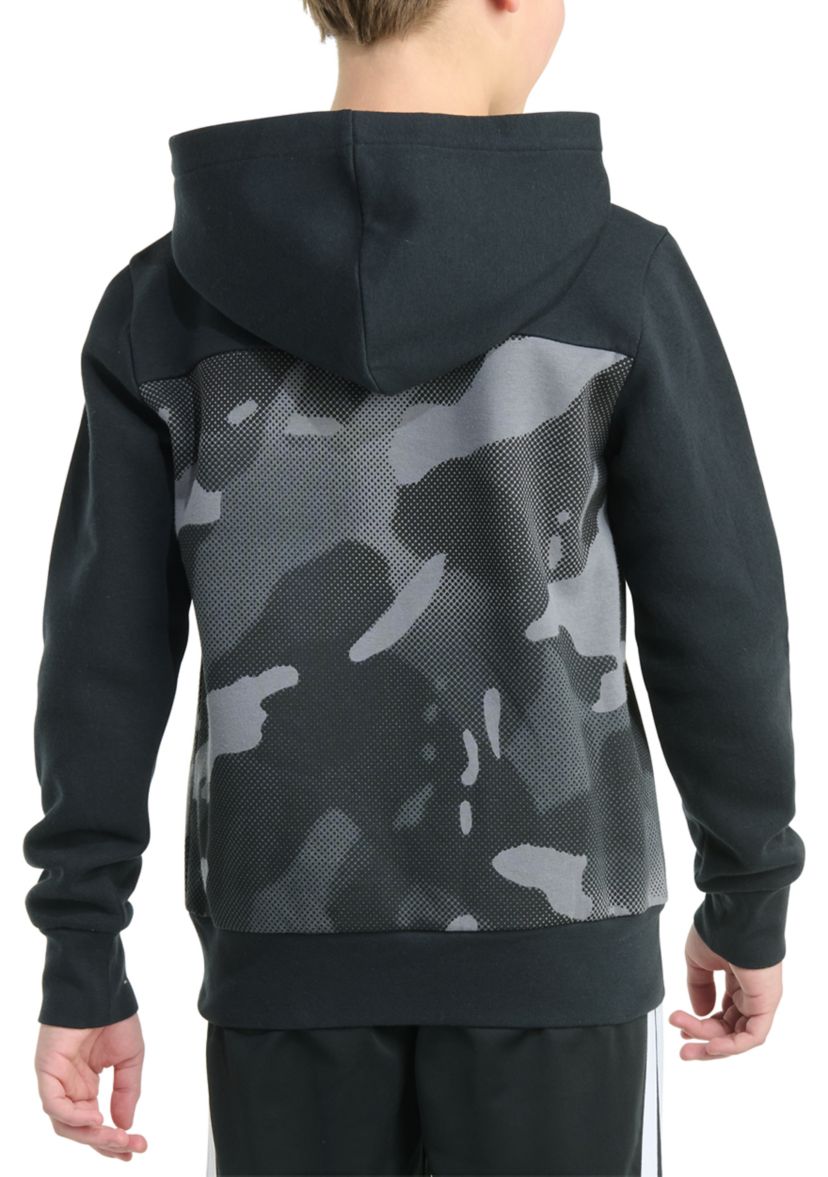 Boys 8-20 Long Sleeve Color Block Halftone Camo Printed Pullover Hoodie