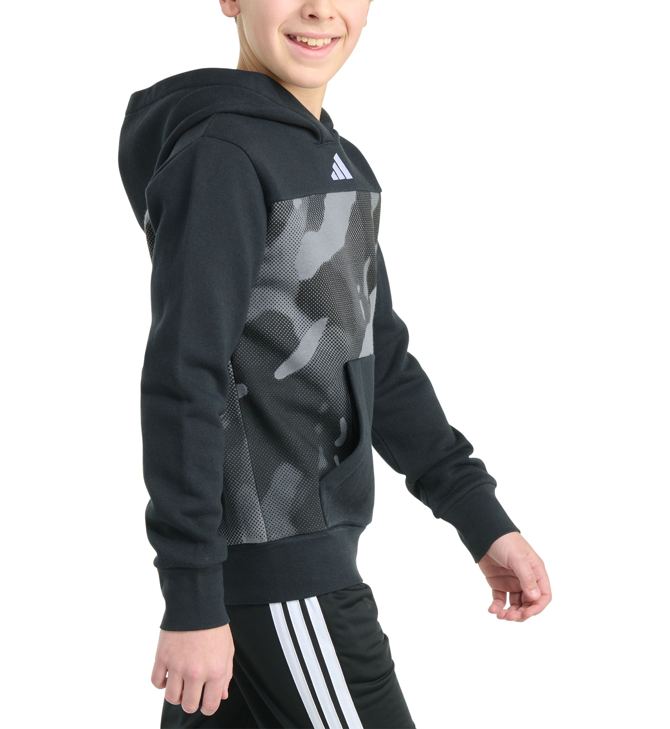 Boys 8-20 Long Sleeve Color Block Halftone Camo Printed Pullover Hoodie