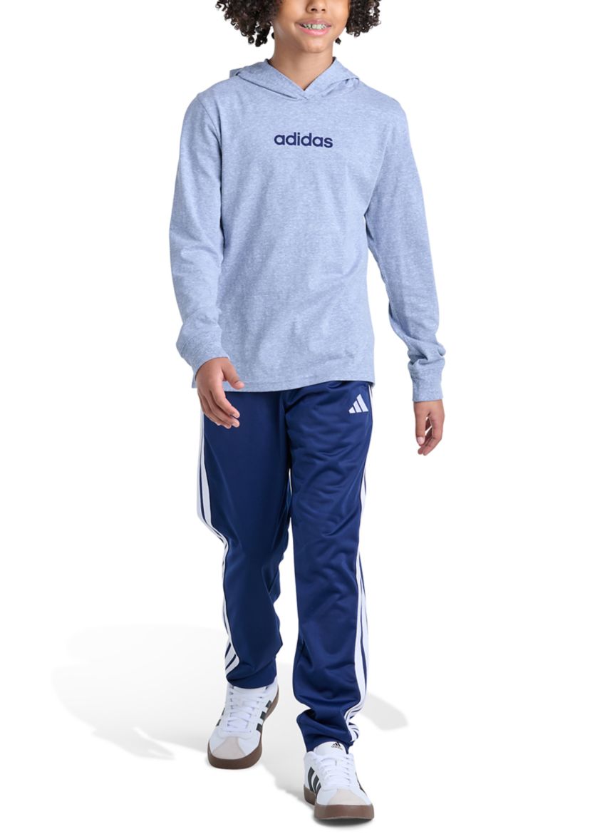 adidas Boys 8-20 Long Sleeve Hooded Snow Heather T-Shirt | Belk
