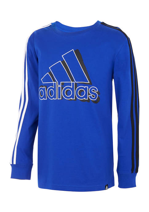 adidas Boys 8-20 Split Long Sleeve Graphic Shirt