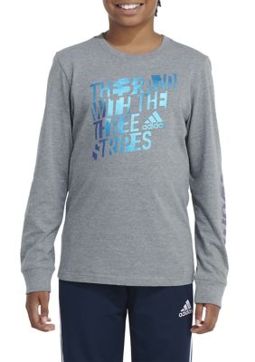 Boys 8-20 Long Sleeve Jumble Type Heather T-Shirt