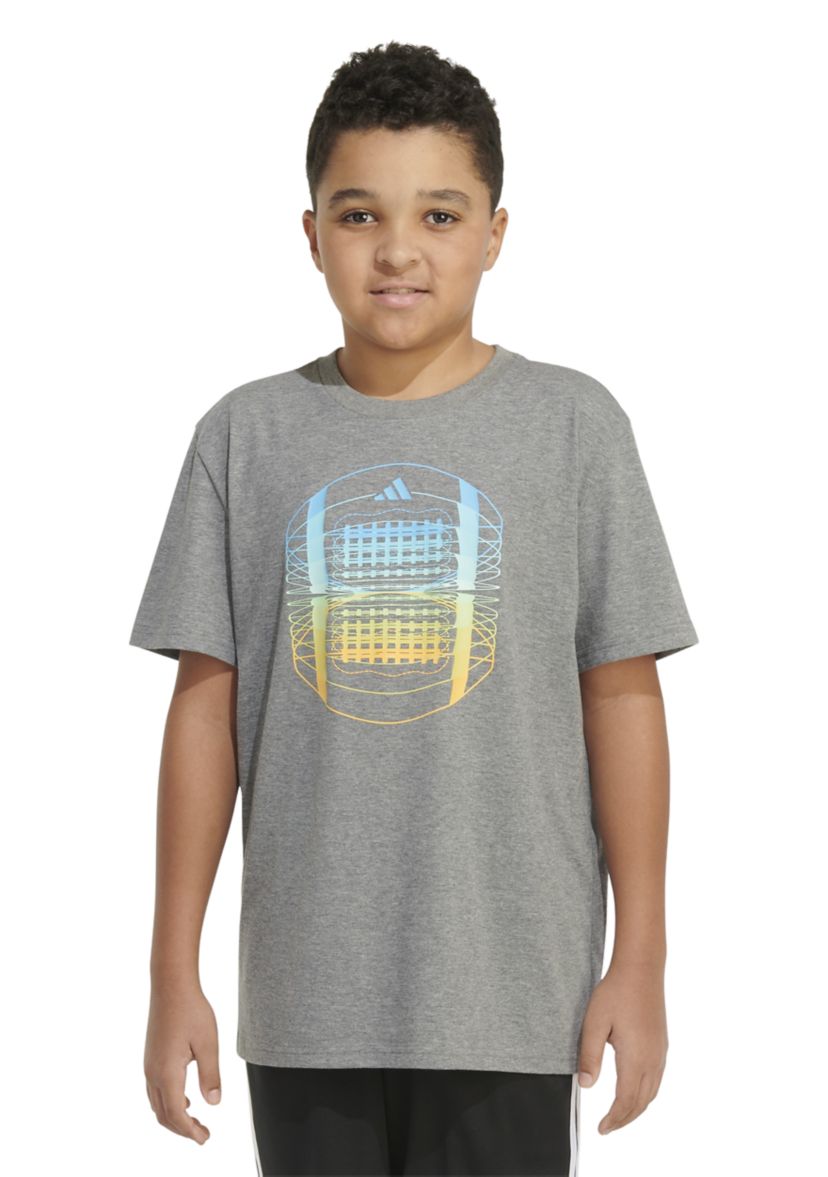 Boys 8-20 Short Sleeve Football Heather Graphic T-Shirt - Extended Sizing