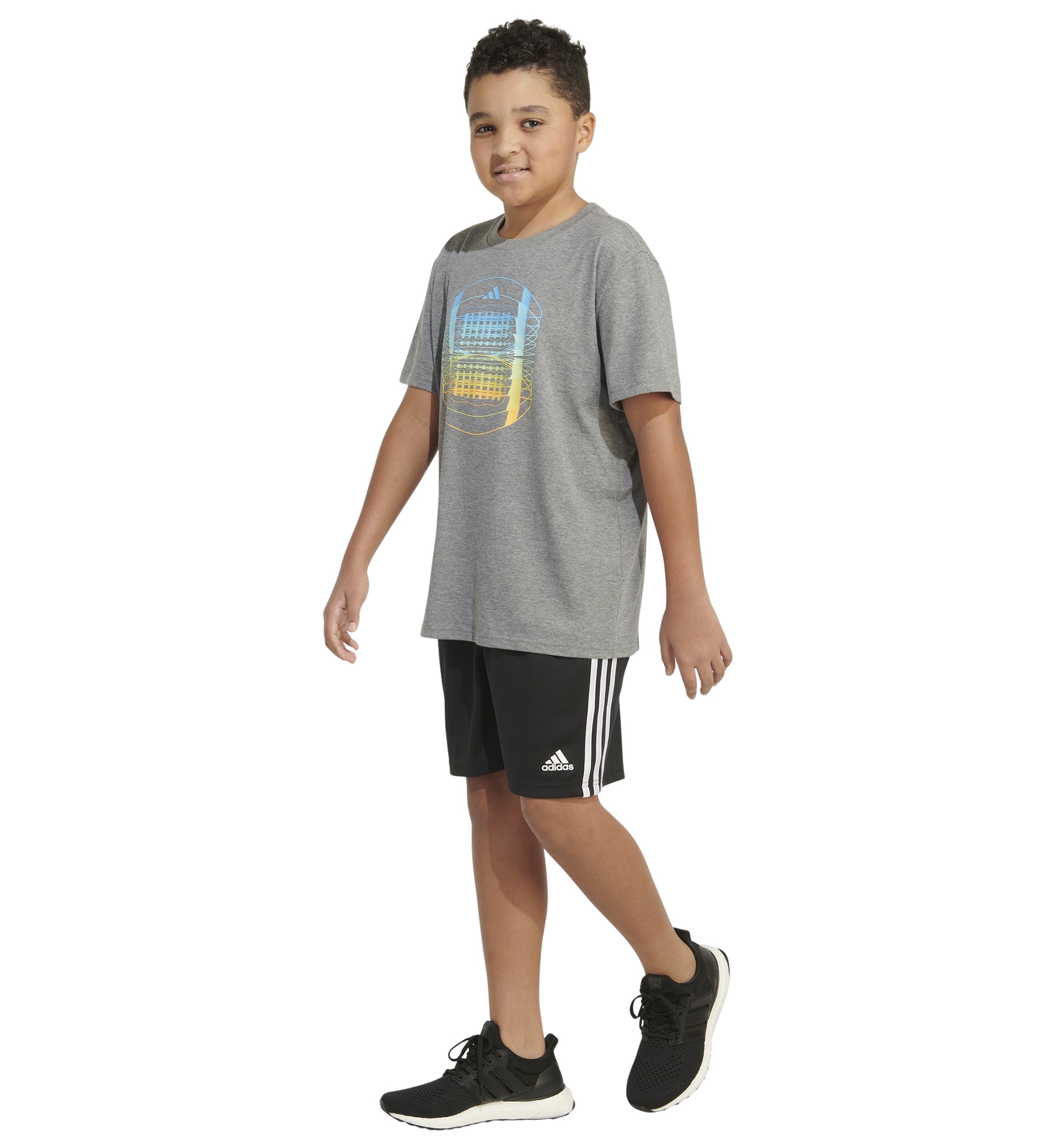 Boys 8-20 Short Sleeve Football Heather Graphic T-Shirt - Extended Sizing