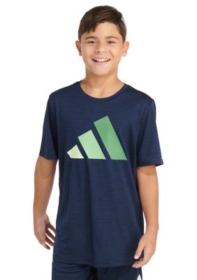 Boys 8-20 AEROREADY® Short Sleeve Polyester Mélange Logo T-Shirt
