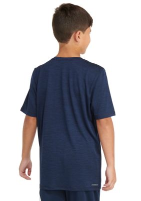 Boys 8-20 AEROREADY® Short Sleeve Polyester Mélange Logo T-Shirt