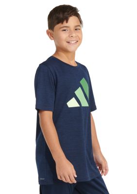 Boys 8-20 AEROREADY® Short Sleeve Polyester Mélange Logo T-Shirt