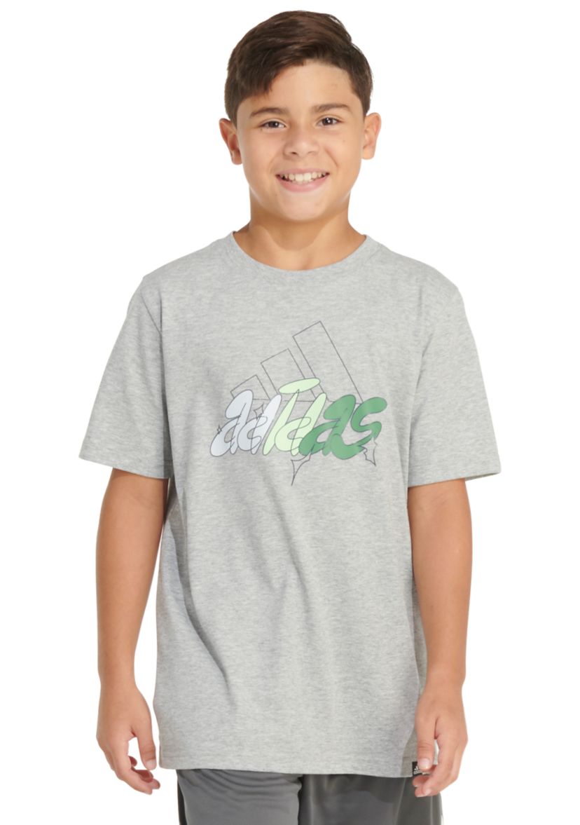 Boys 4-7 Short Sleeve Illustrated Sportswear Logo Heather T-Shirt