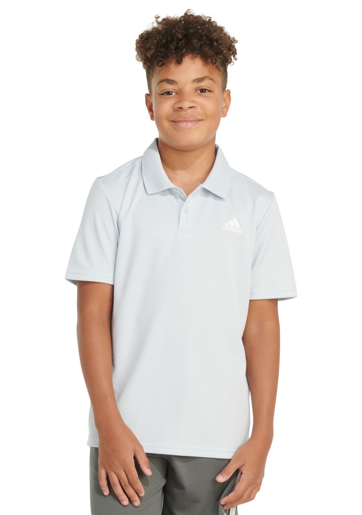 Boys 8-20 Short Sleeve 3-Stripe Polyester Mesh Polo Shirt