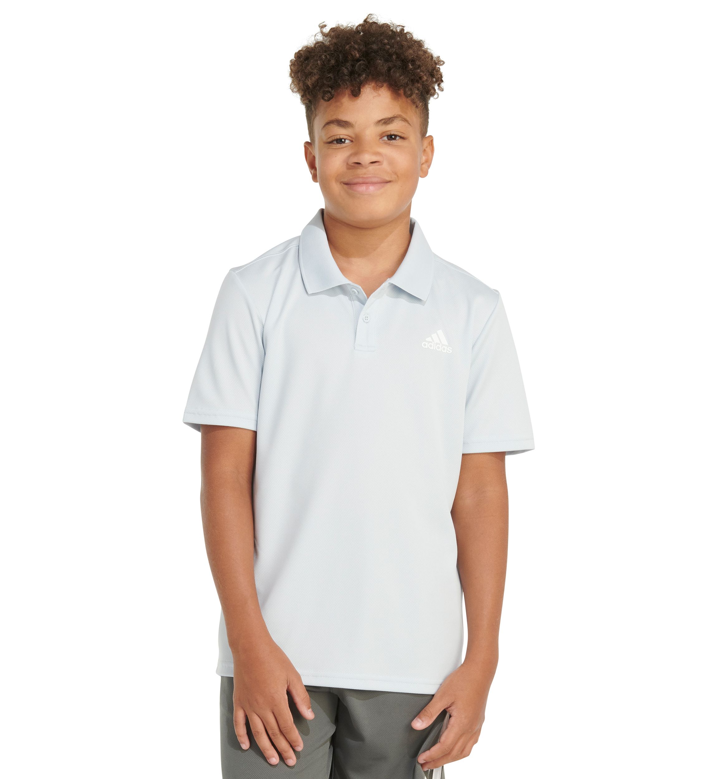 Boys 8-20 Short Sleeve 3-Stripe Polyester Mesh Polo Shirt