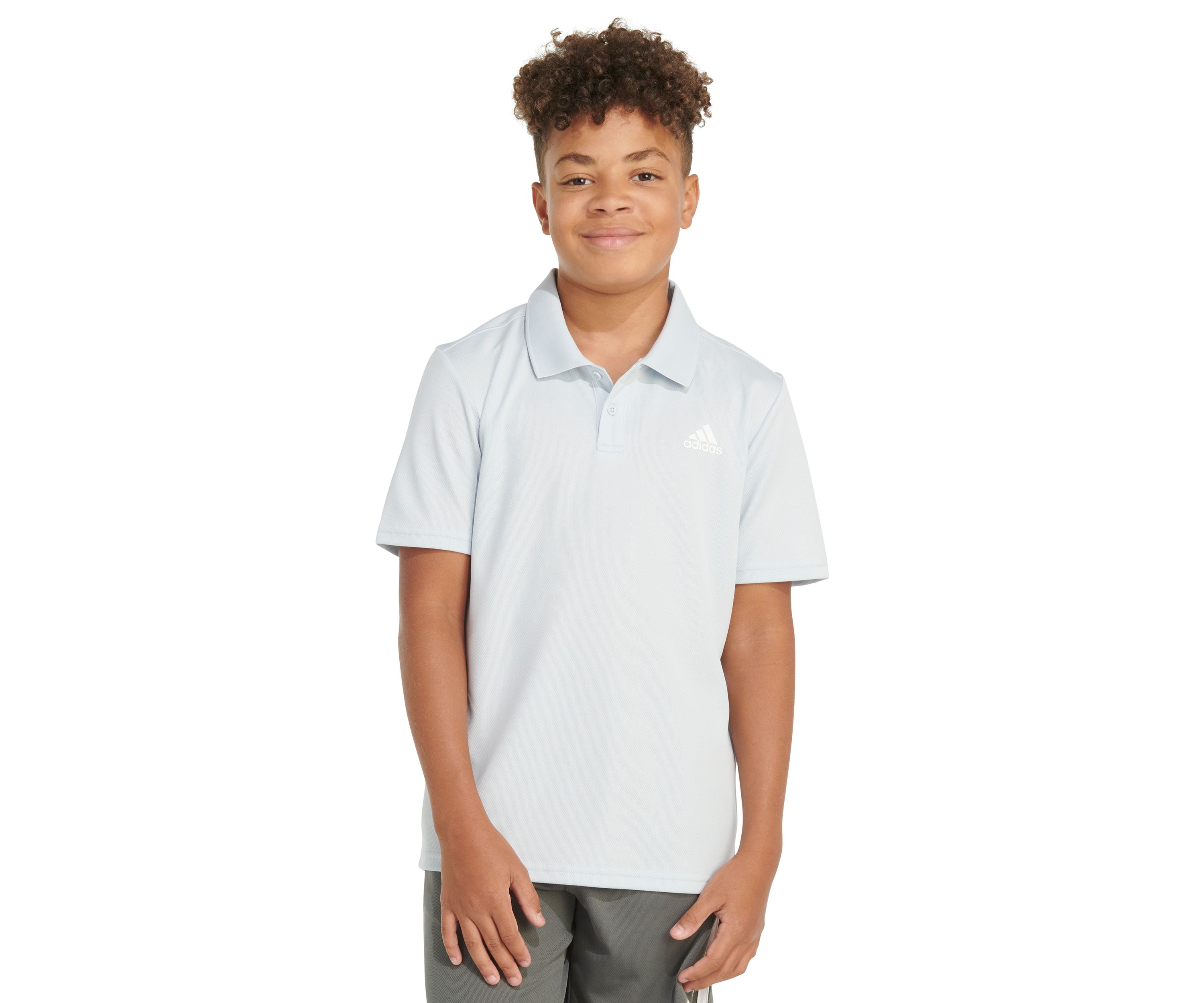 Boys 8-20 Short Sleeve 3-Stripe Polyester Mesh Polo Shirt