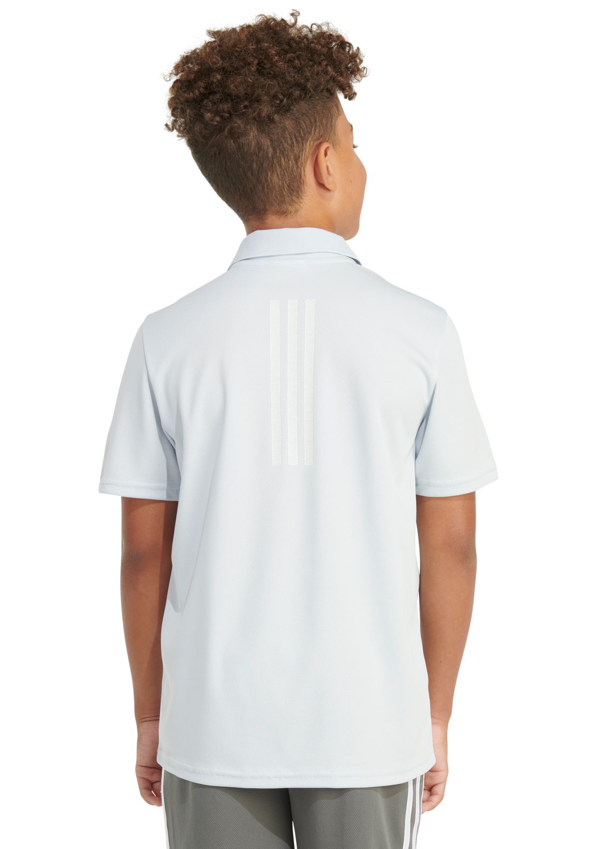 Boys 8-20 Short Sleeve 3-Stripe Polyester Mesh Polo Shirt