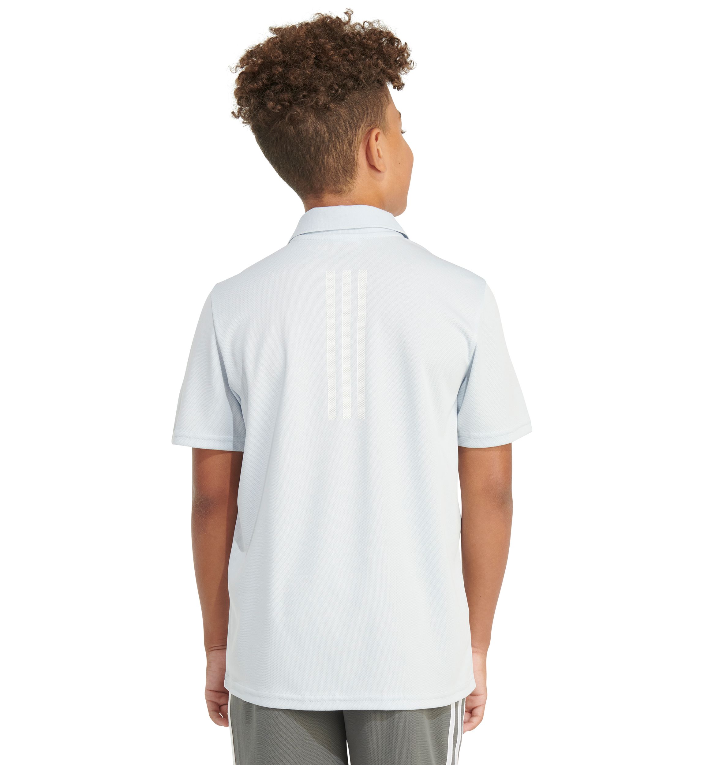 Boys 8-20 Short Sleeve 3-Stripe Polyester Mesh Polo Shirt