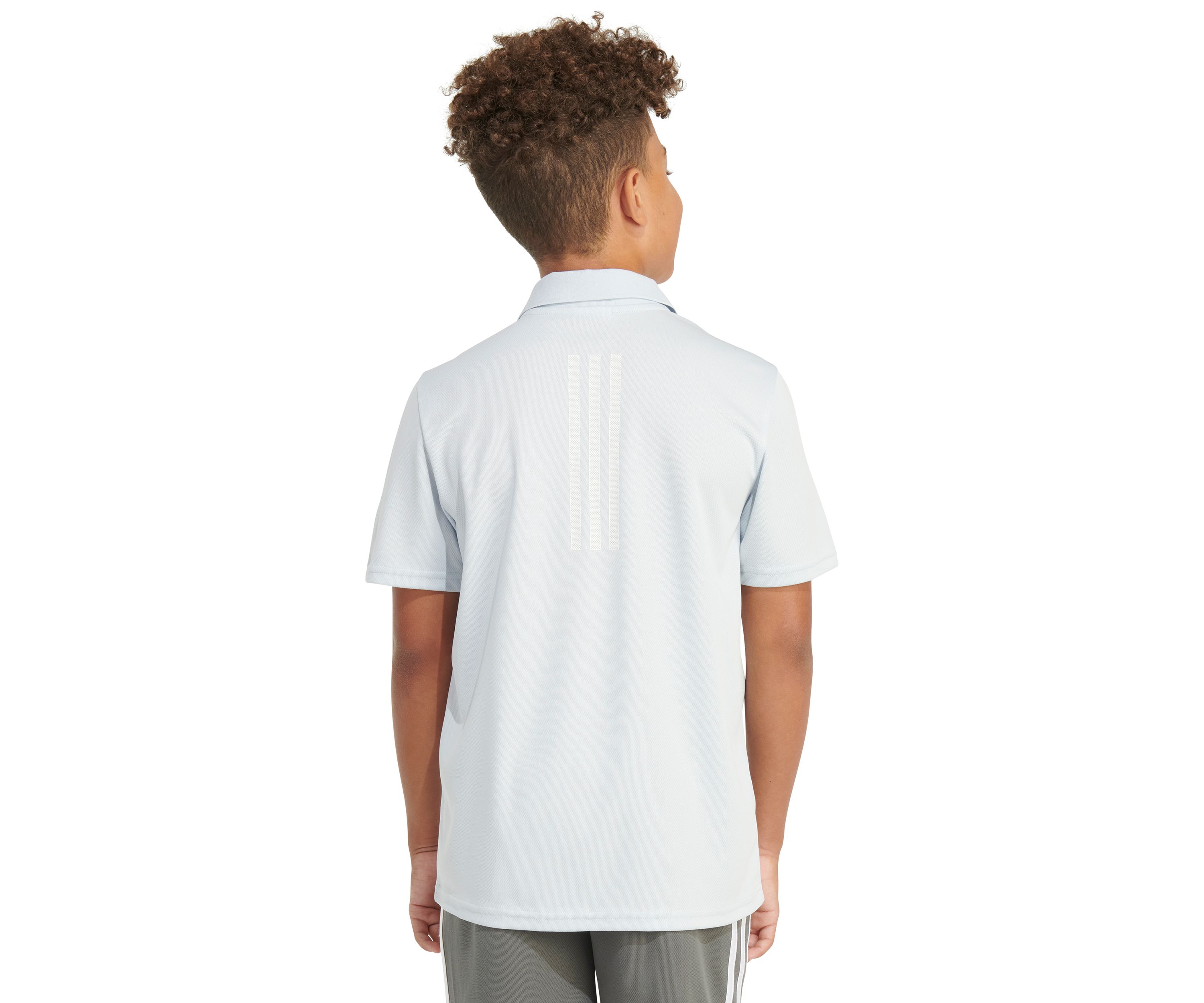 Boys 8-20 Short Sleeve 3-Stripe Polyester Mesh Polo Shirt