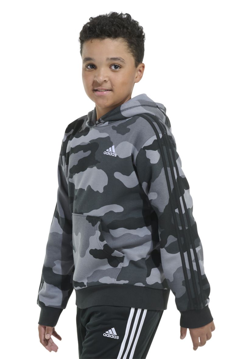Boys 8-20 Long Sleeve France Camo Printed Pullover Hoodie - Extended Sizing