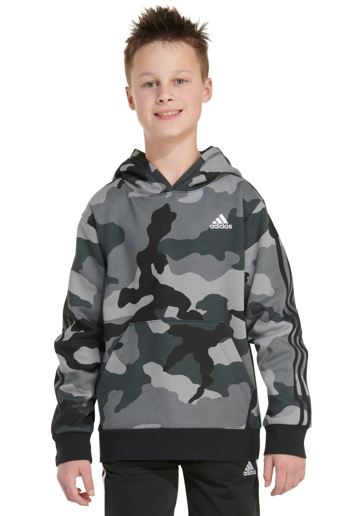 Boys 8-20 Long Sleeve France Camo Printed Hooded Pullover