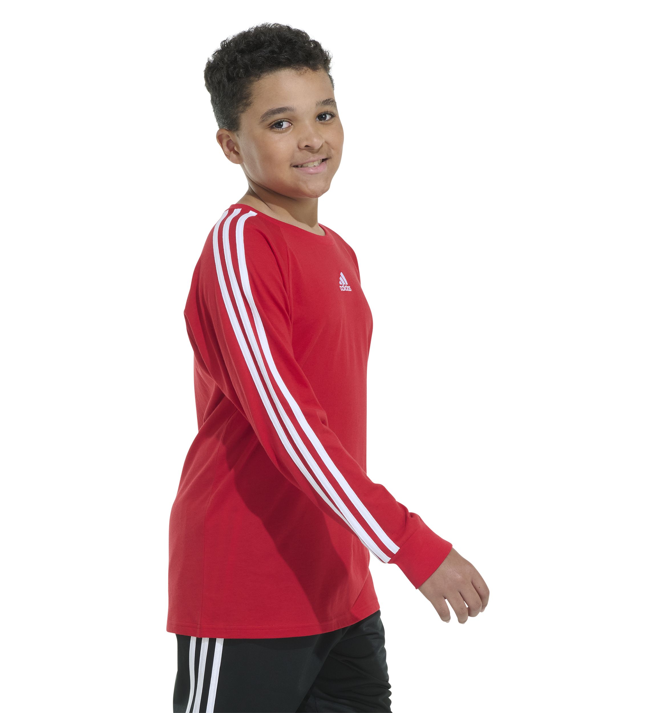 Boys 8-20 3 Stripe Raglan T-Shirt - Extended Sizing