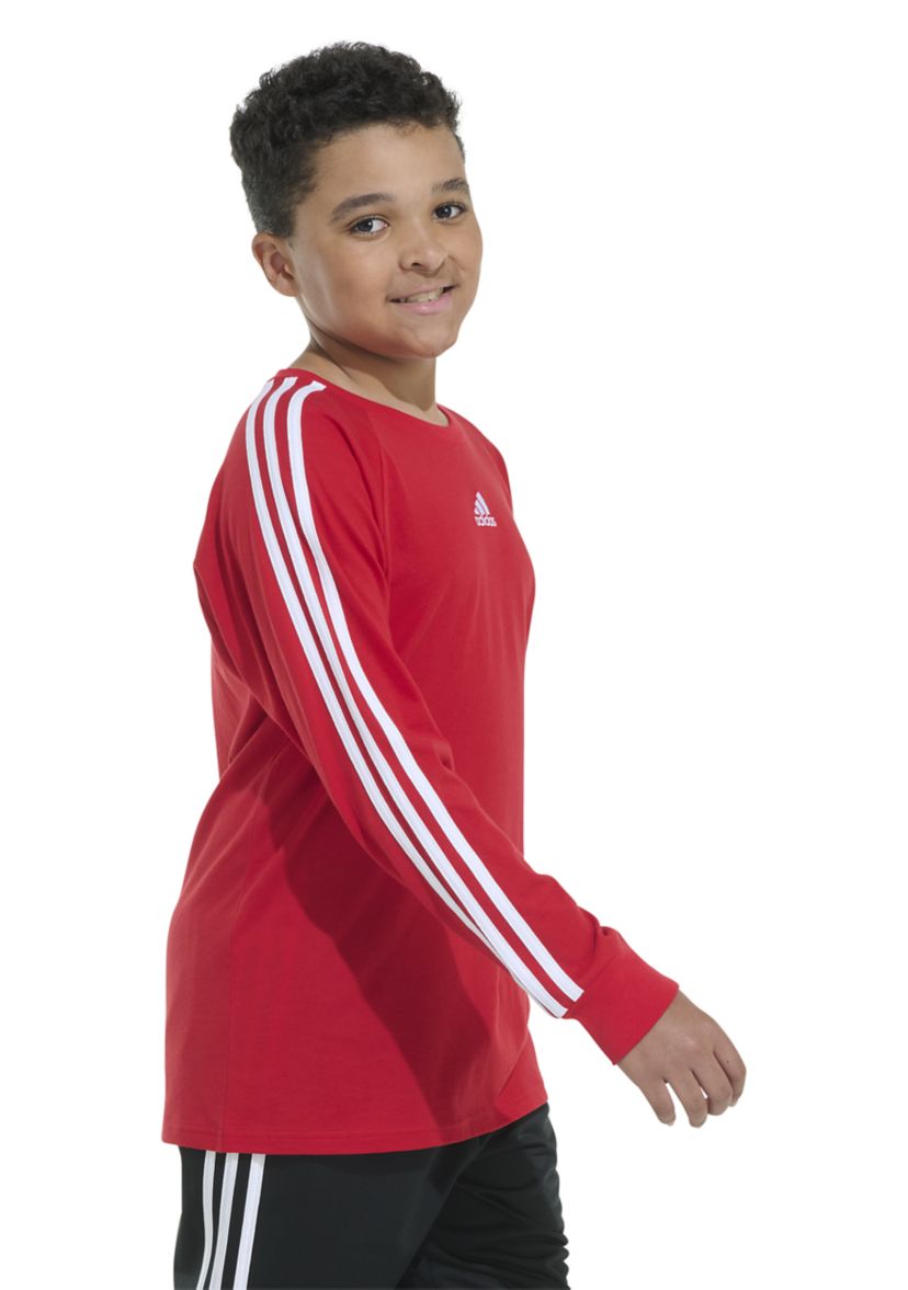 Boys 8-20 3 Stripe Raglan T-Shirt - Extended Sizing