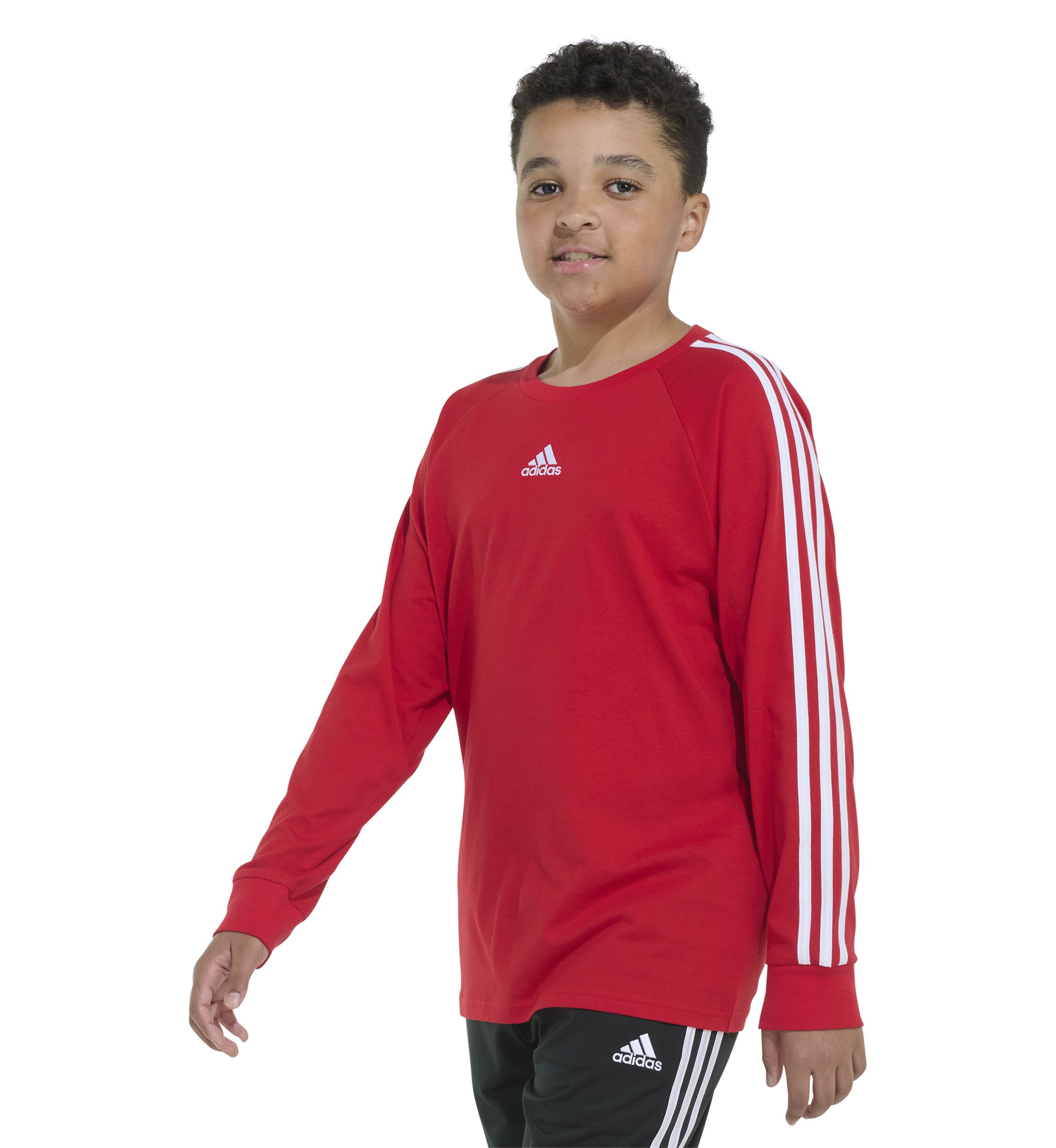 Boys 8-20 3 Stripe Raglan T-Shirt - Extended Sizing
