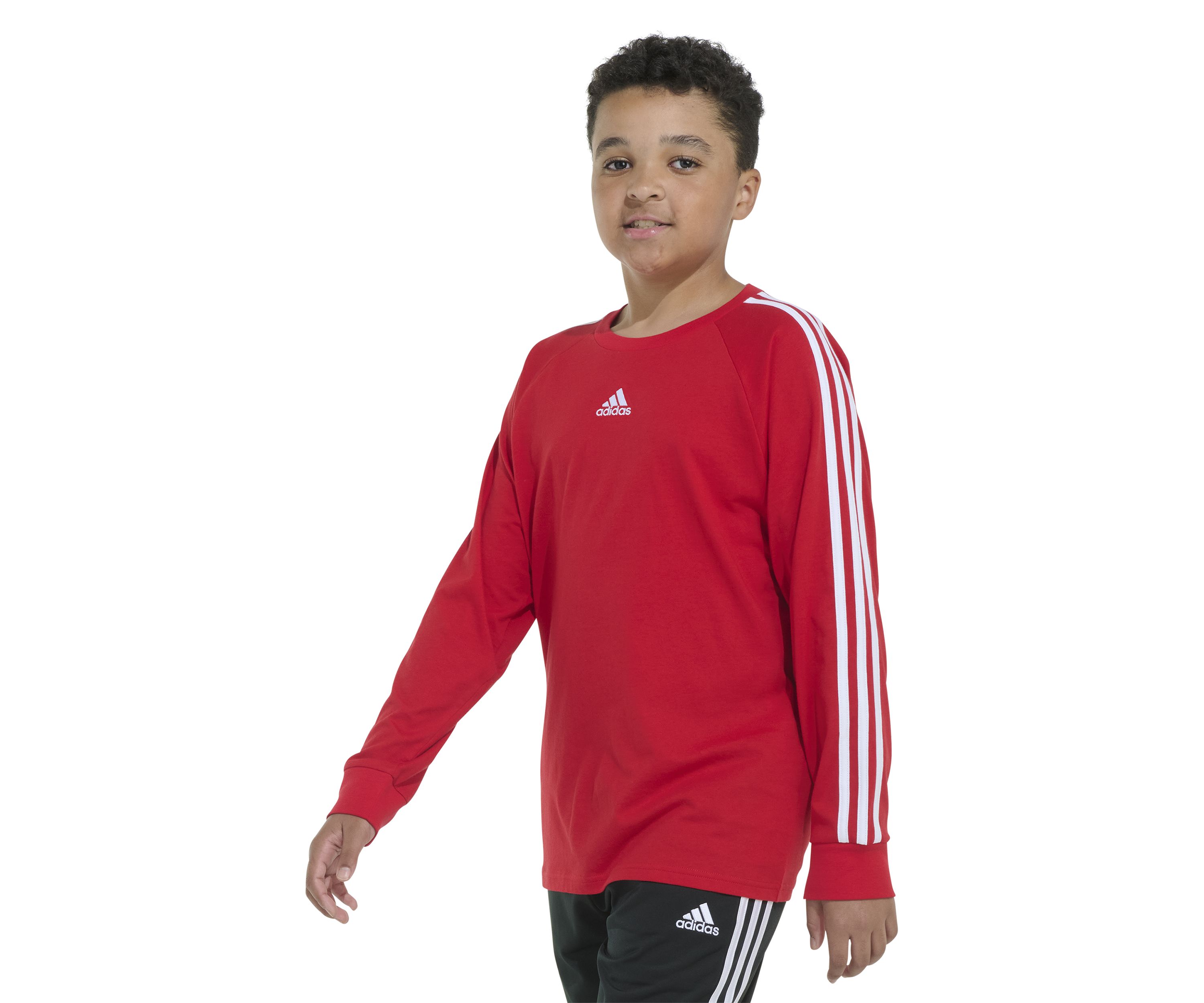 Boys 8-20 3 Stripe Raglan T-Shirt - Extended Sizing
