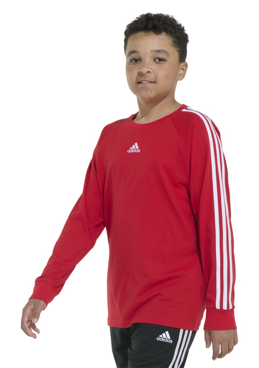 Boys 8-20 3 Stripe Raglan T-Shirt - Extended Sizing