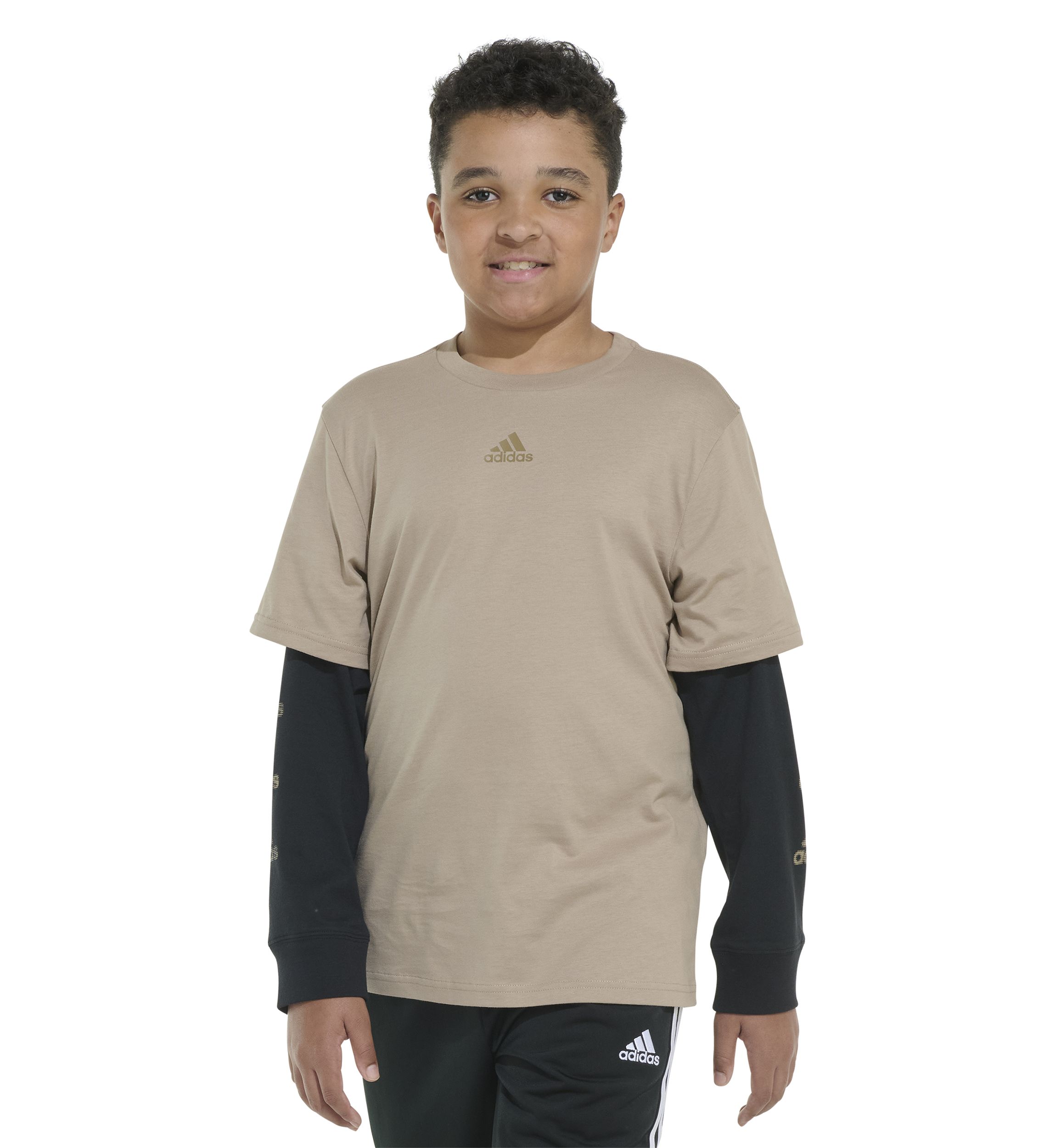 Boys 8-20 Layered Stack Logo T-Shirt - Extended Sizing