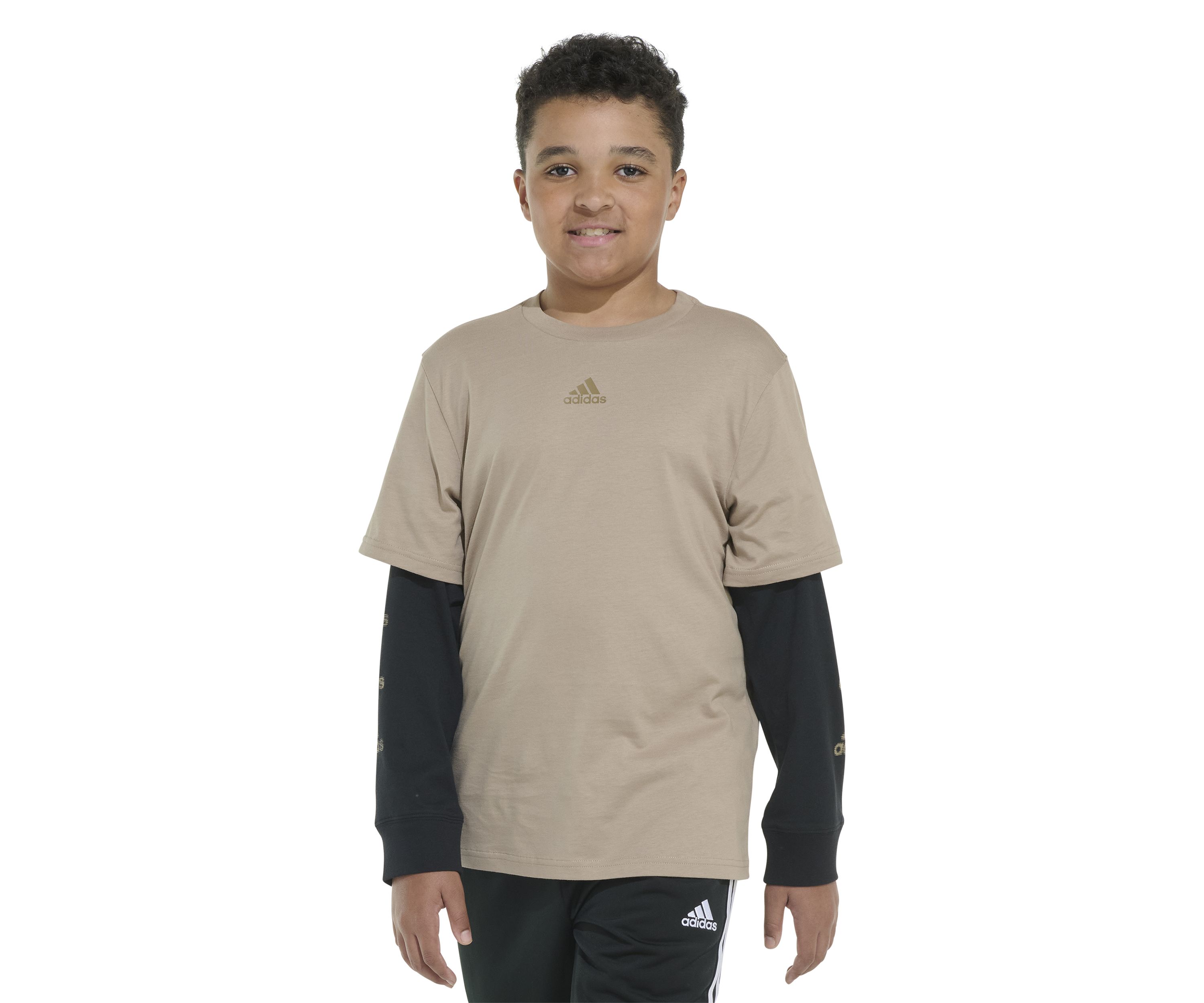 Boys 8-20 Layered Stack Logo T-Shirt - Extended Sizing