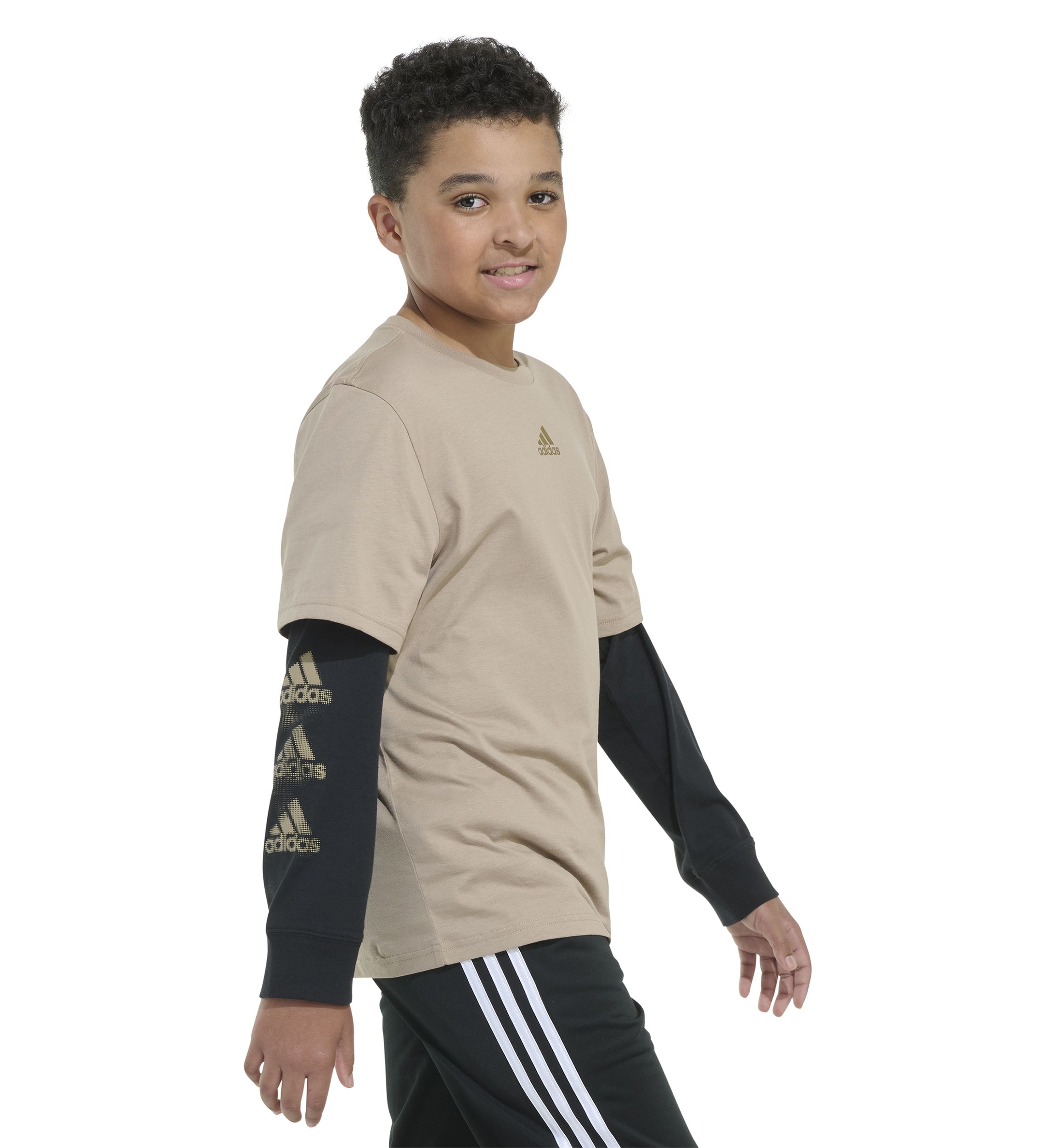 Boys 8-20 Layered Stack Logo T-Shirt - Extended Sizing