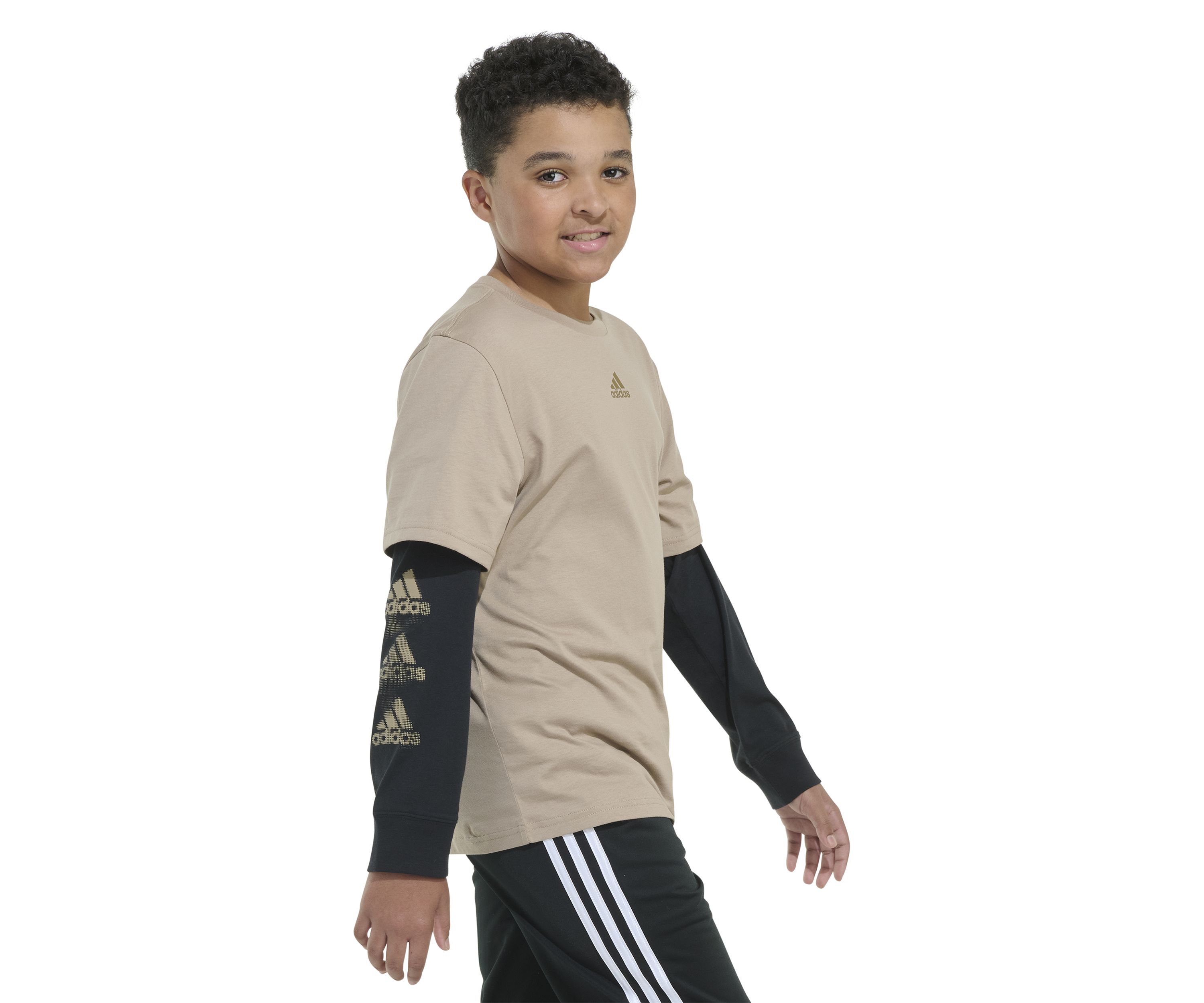 Boys 8-20 Layered Stack Logo T-Shirt - Extended Sizing