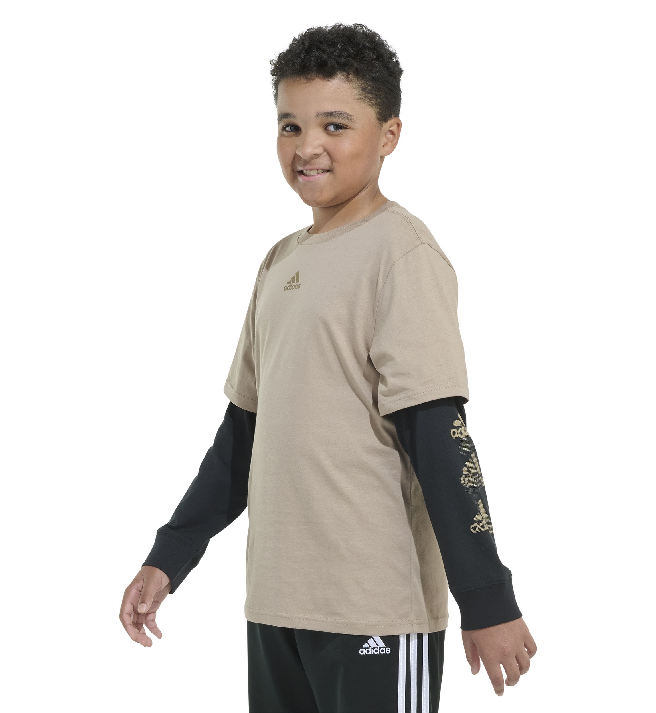 Boys 8-20 Layered Stack Logo T-Shirt - Extended Sizing
