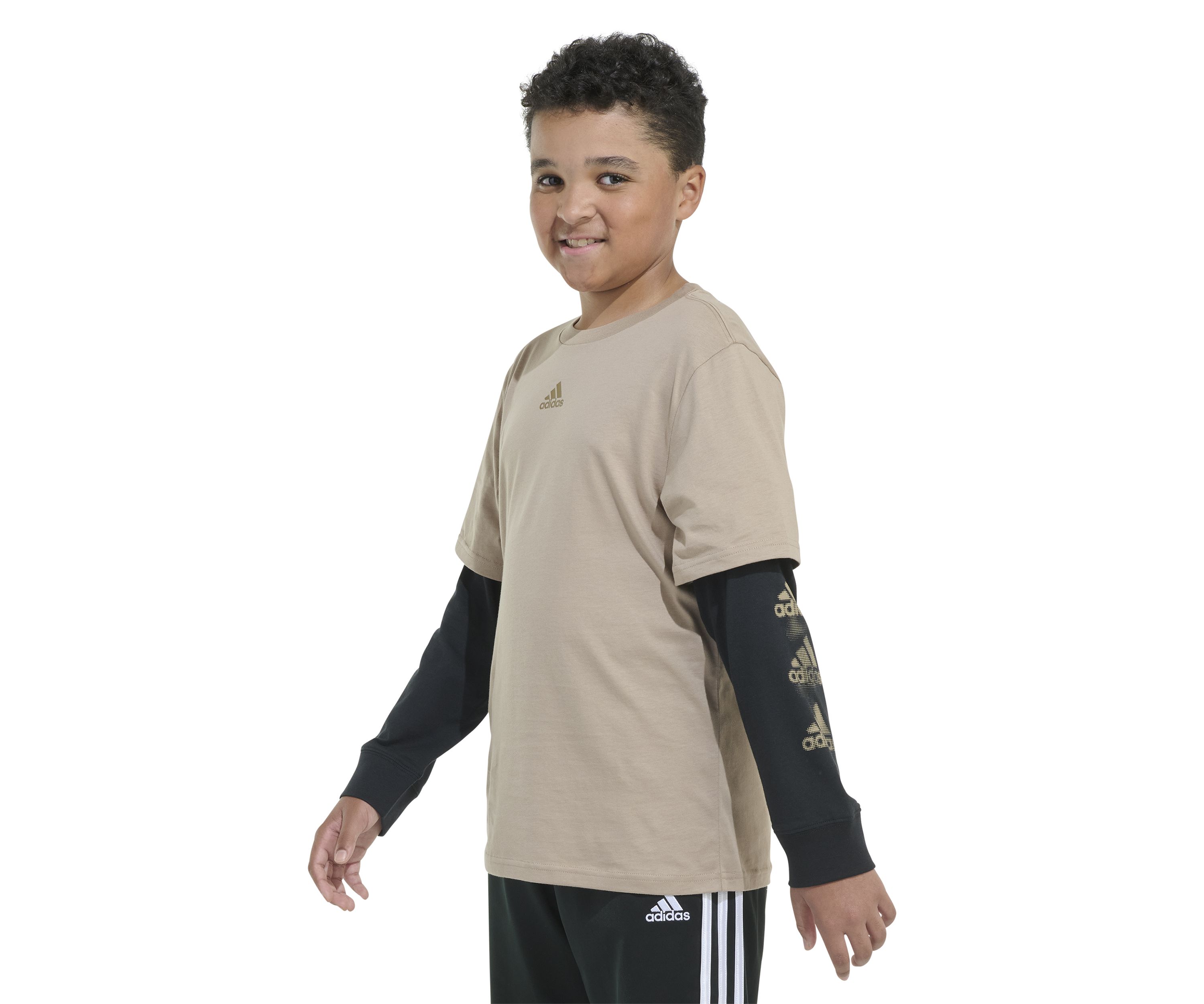 Boys 8-20 Layered Stack Logo T-Shirt - Extended Sizing