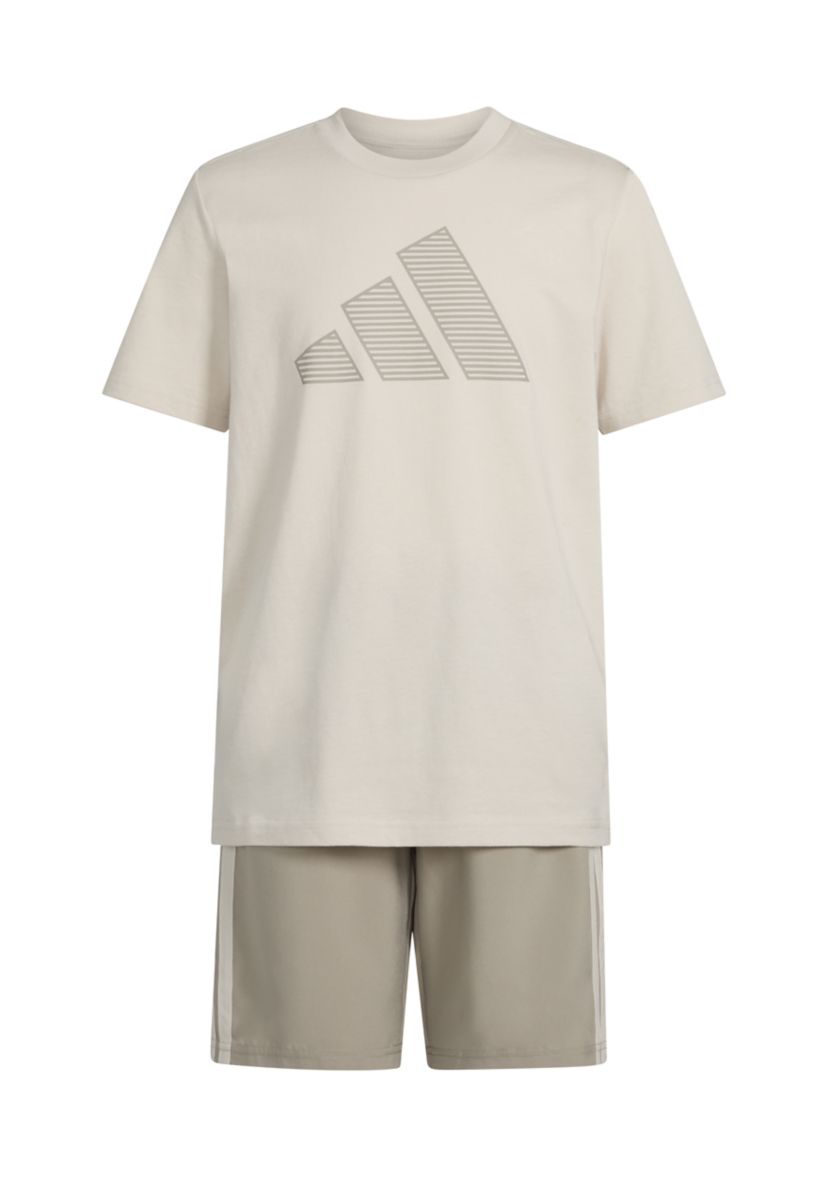 Boys 8-20 Two-Piece Short Sleeve T-Shirt and Woven Short Set