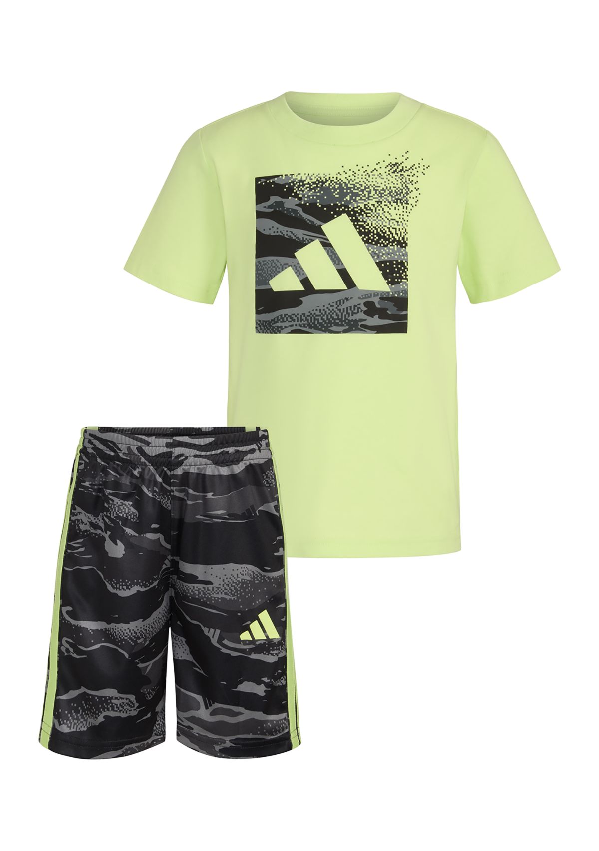 Boys 4-7 Two-Piece Short Sleeve Cotton T-Shirt & Elastic Waistband Printed Shorts Set