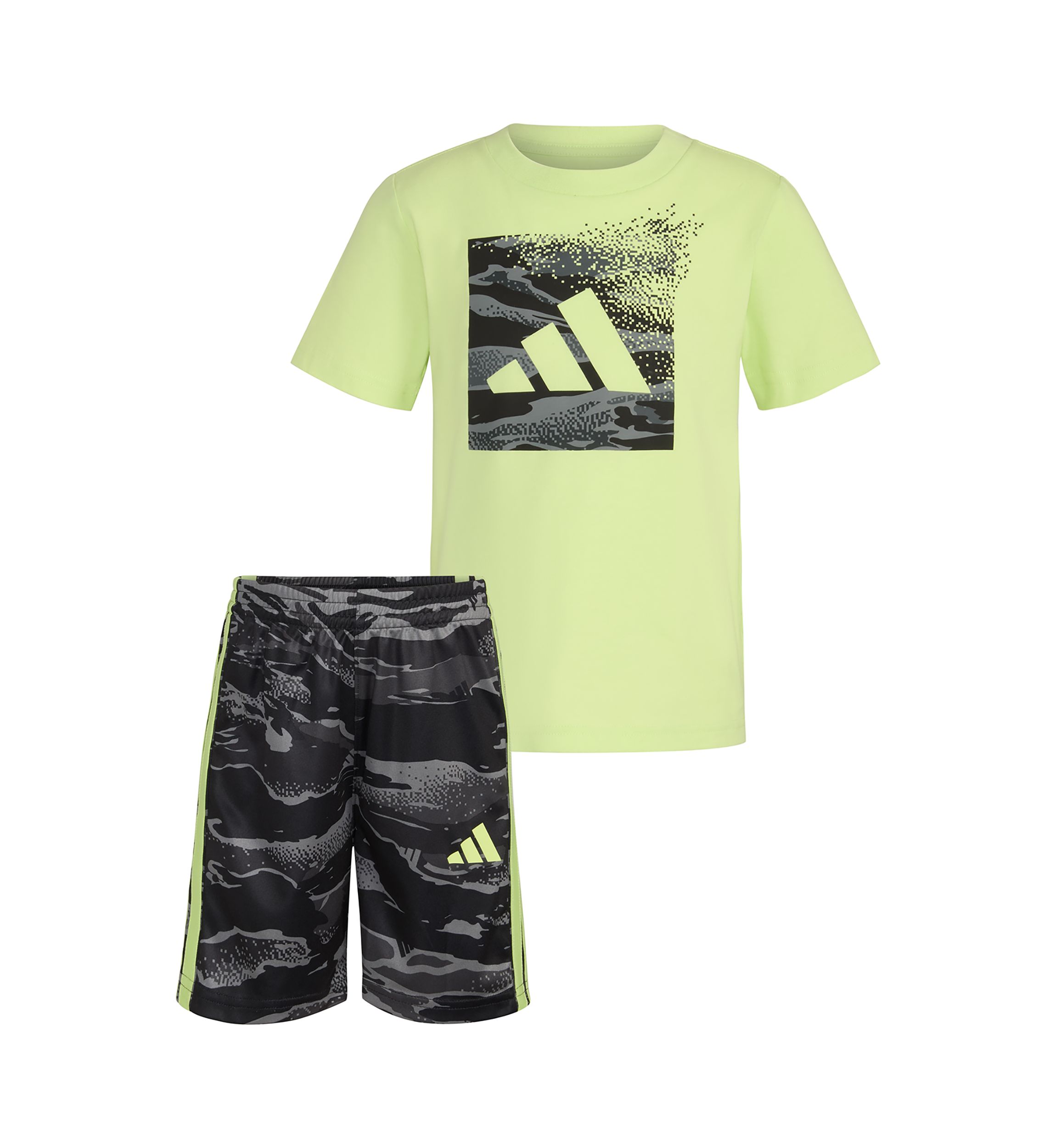 Boys 4-7 Two-Piece Short Sleeve Cotton T-Shirt & Elastic Waistband Printed Shorts Set