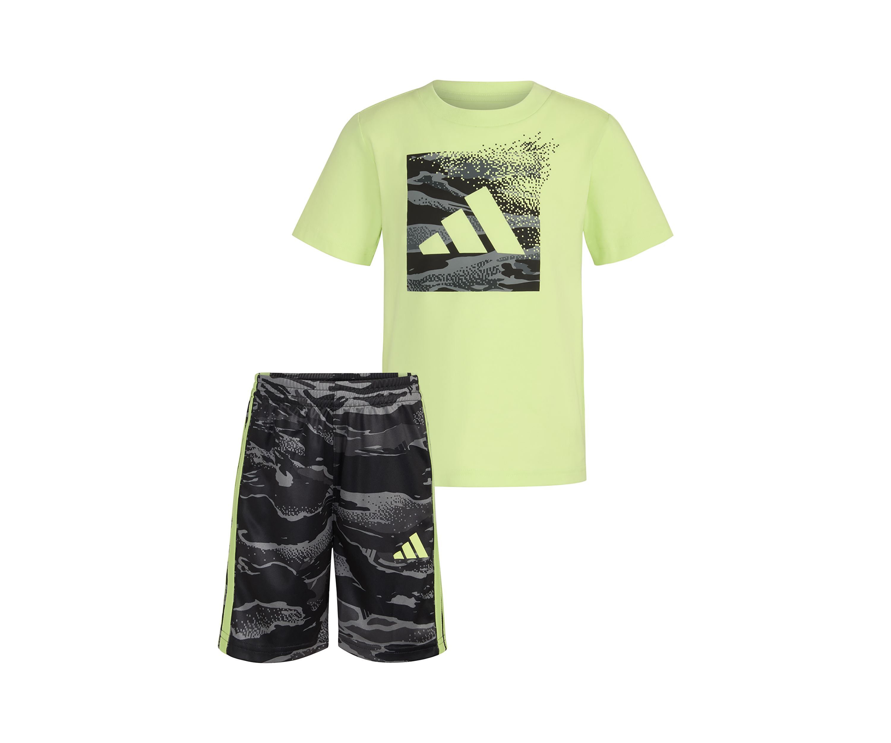 Boys 4-7 Two-Piece Short Sleeve Cotton T-Shirt & Elastic Waistband Printed Shorts Set