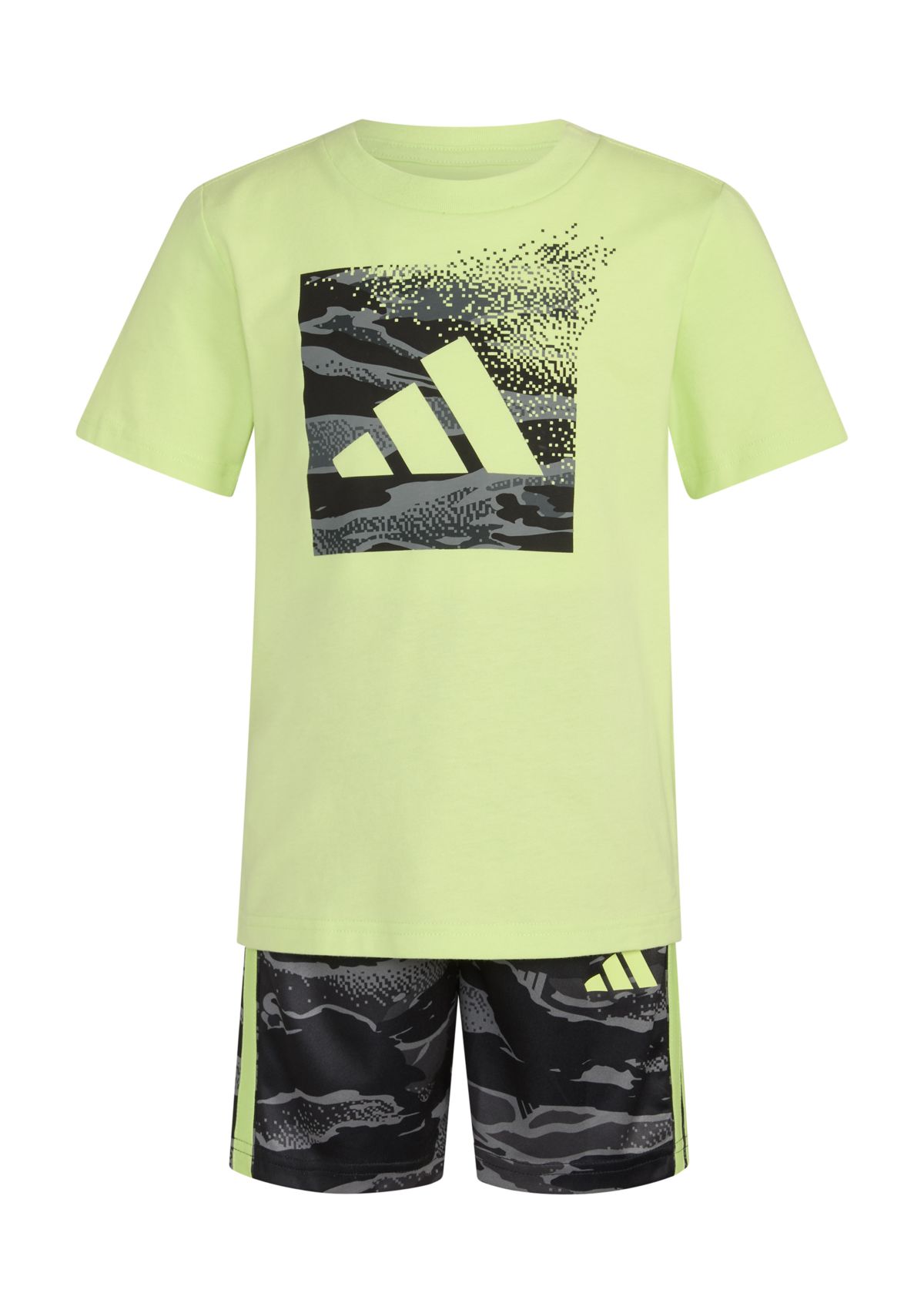 Boys 4-7 Two-Piece Short Sleeve Cotton T-Shirt & Elastic Waistband Printed Shorts Set