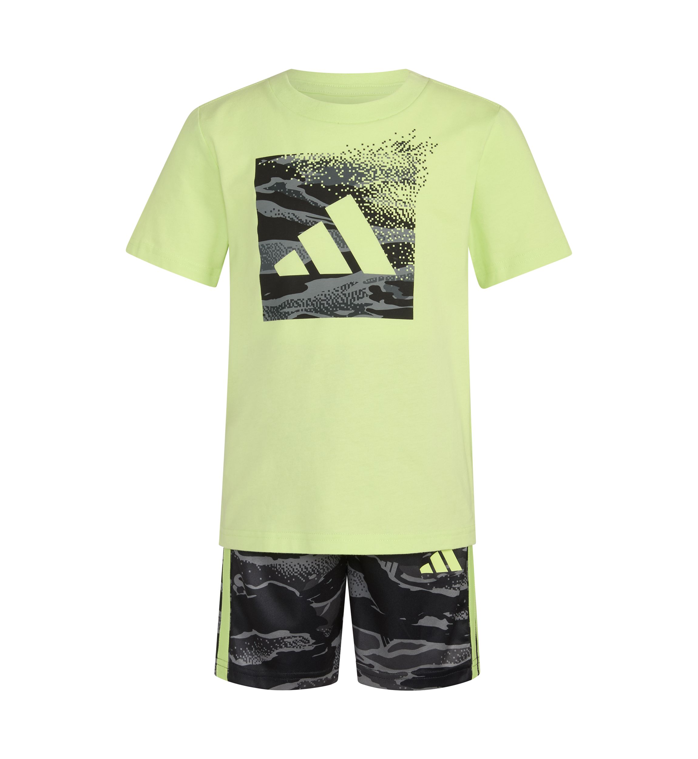 Boys 4-7 Two-Piece Short Sleeve Cotton T-Shirt & Elastic Waistband Printed Shorts Set