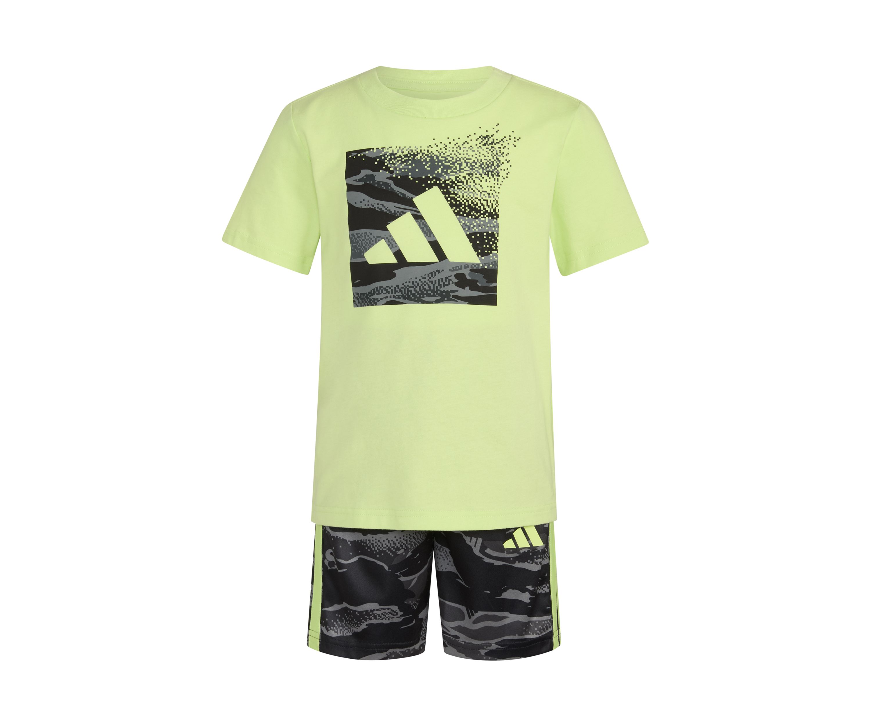 Boys 4-7 Two-Piece Short Sleeve Cotton T-Shirt & Elastic Waistband Printed Shorts Set