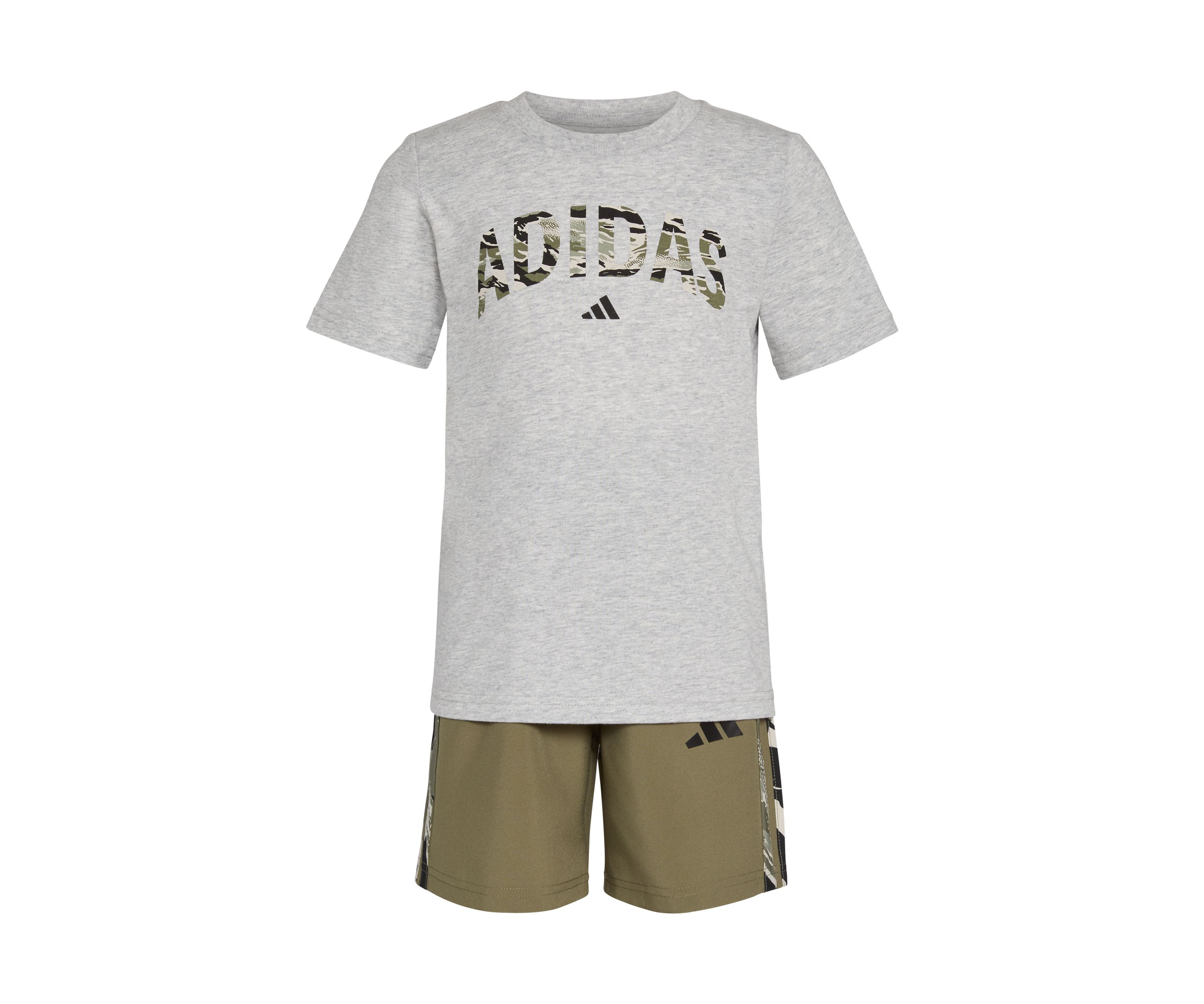 Boys 4-7 Short Sleeve Heather T-Shirt and Camo Shorts Set