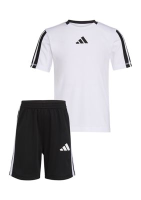 Boys 4-7 3 Stripe Soccer T-Shirt and Shorts Set