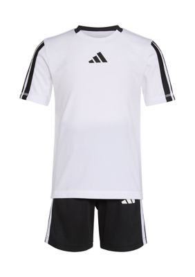 Boys 4-7 3 Stripe Soccer T-Shirt and Shorts Set