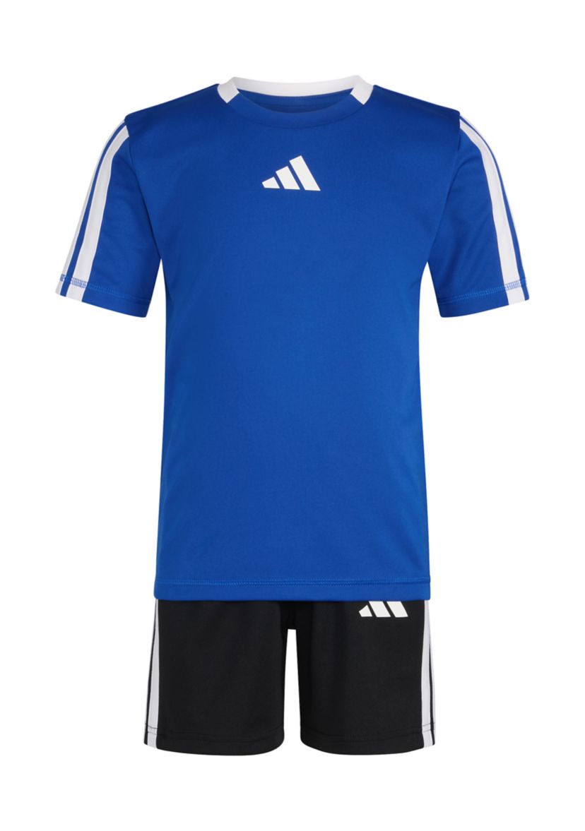 Boys 4-7 3 Stripe Soccer T-Shirt and Shorts Set