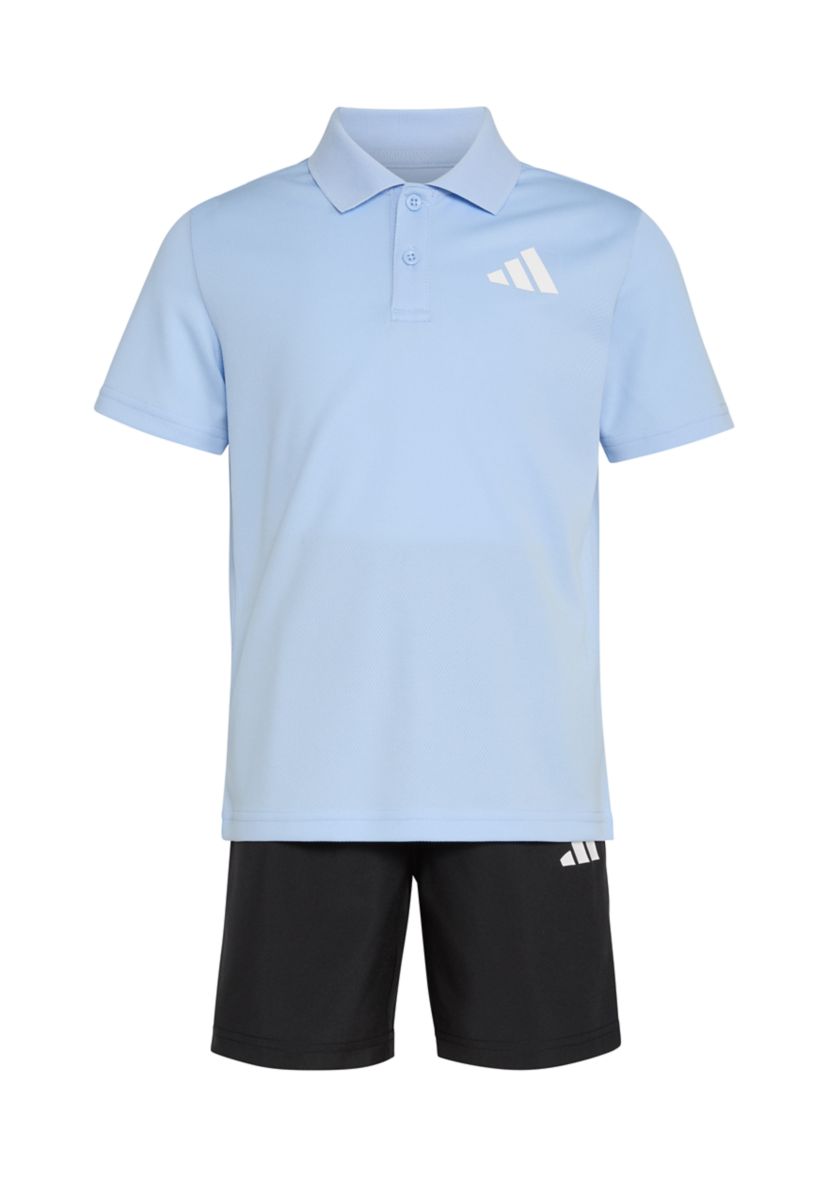 Boys 4-7 Two Piece Short Sleeve Polo Shirt & Elastic Waistband Shorts Set
