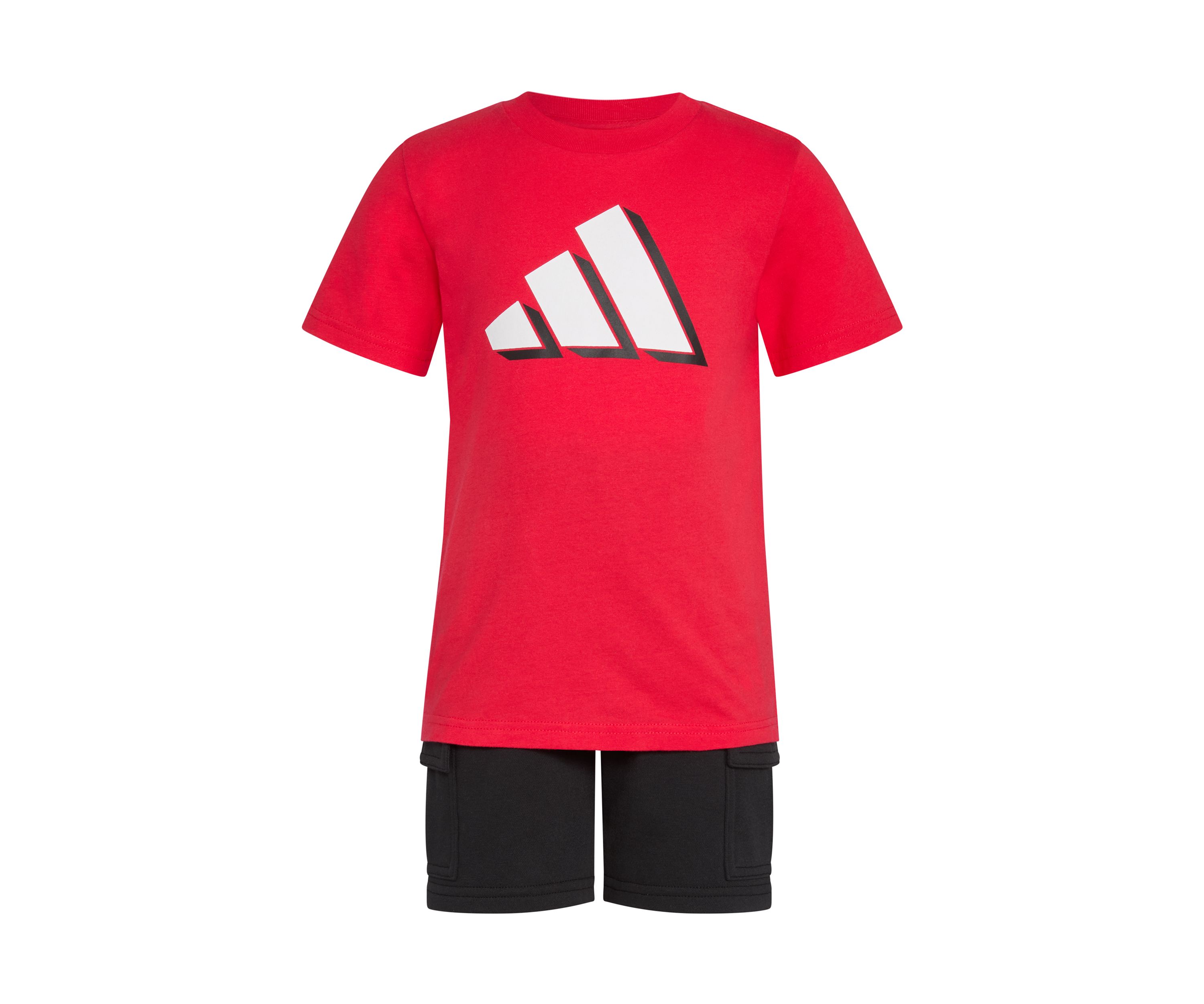 Boys 4-7 Two Piece Short Sleeve Cotton T-Shirt & Cargo French Terry Shorts Set