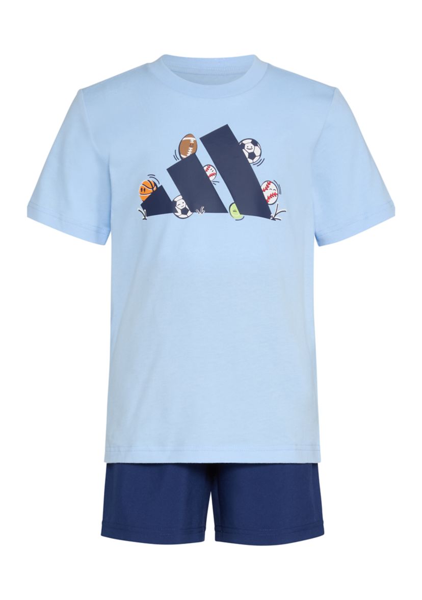 Boys 4-7 Short Sleeve T-Shirt and Woven Shorts Set