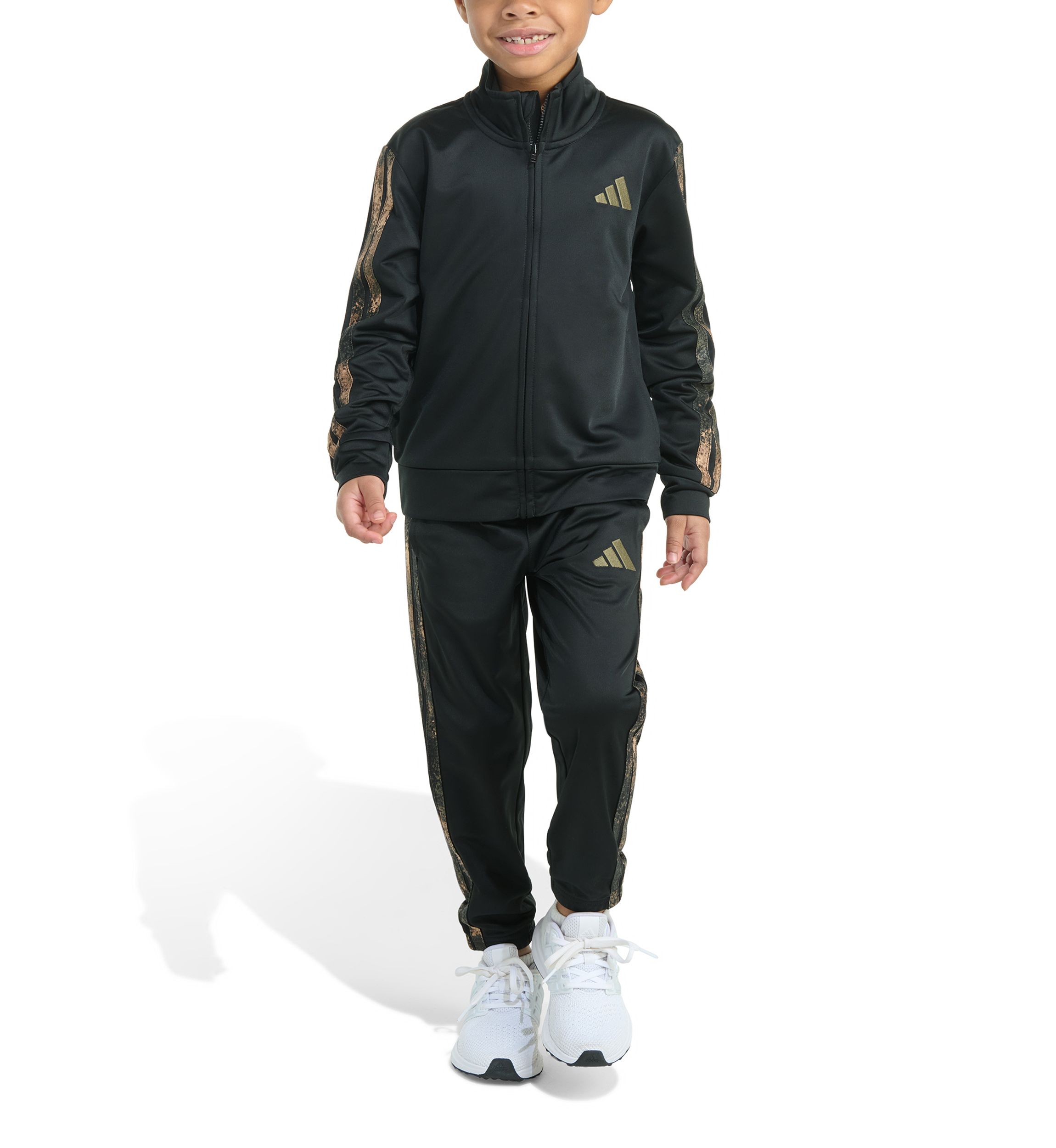 Boys 4-7 2 Piece Camo 3 Stripe Jacket and Jogger Set