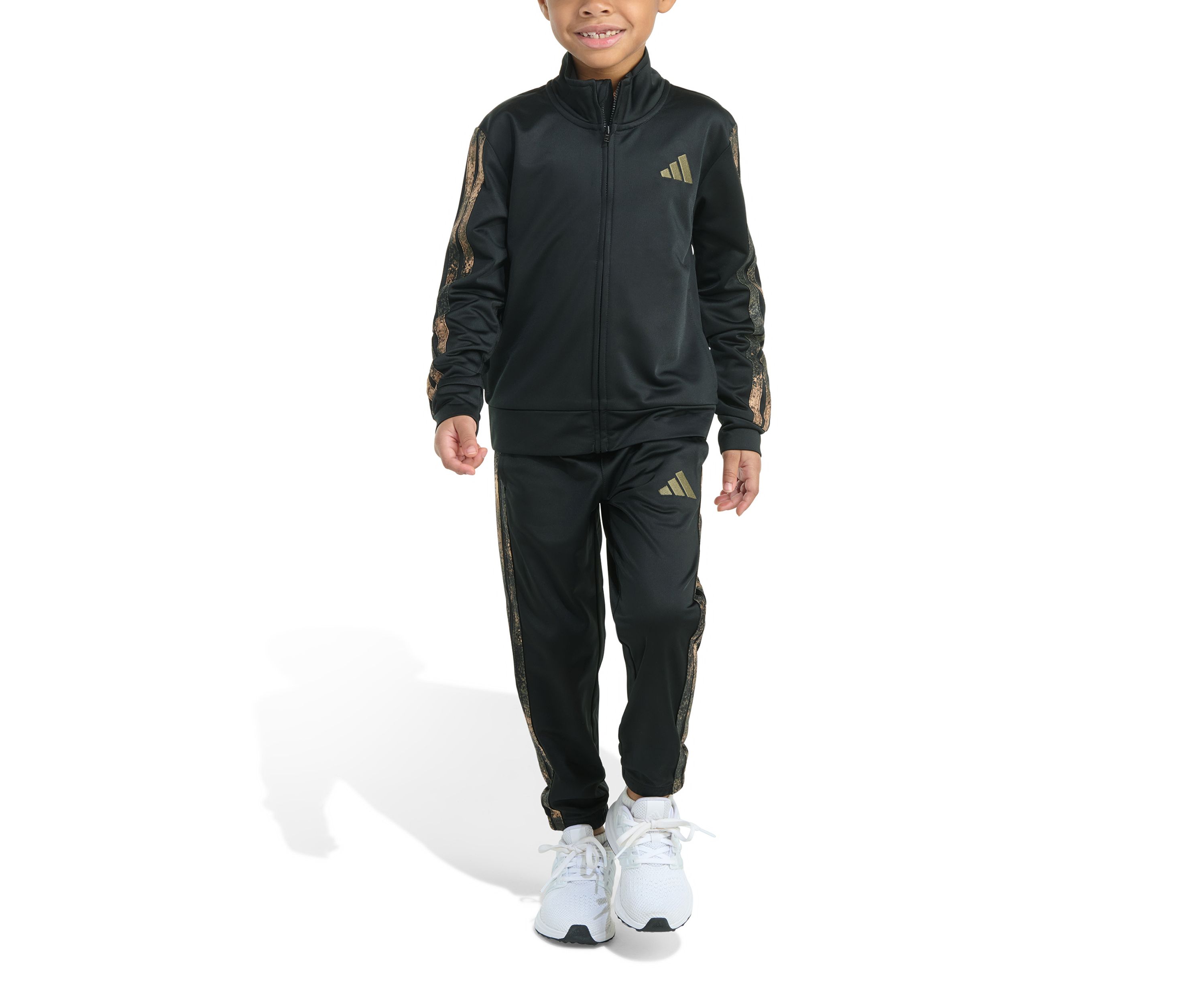 Boys 4-7 2 Piece Camo 3 Stripe Jacket and Jogger Set