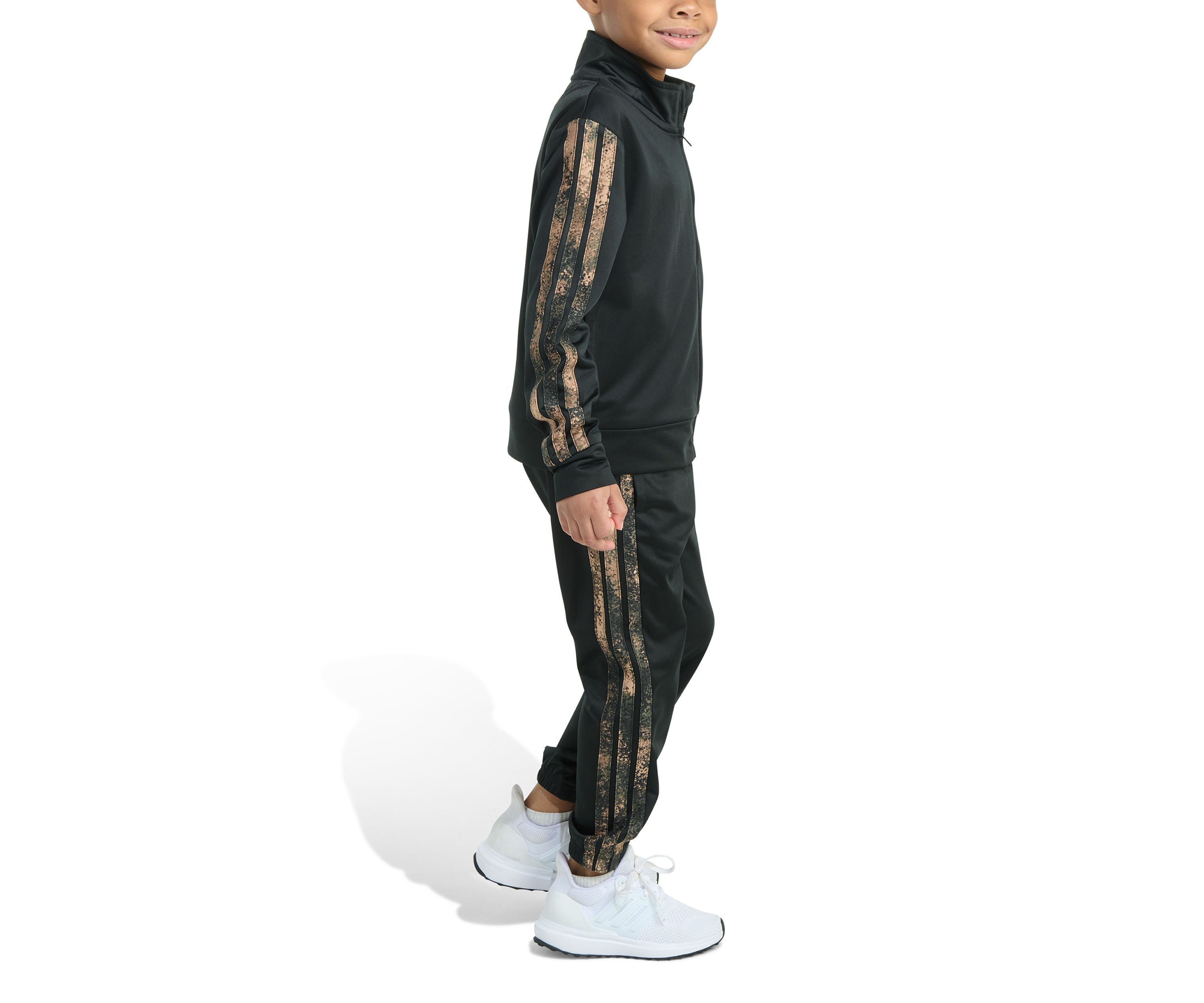 Boys 4-7 2 Piece Camo 3 Stripe Jacket and Jogger Set