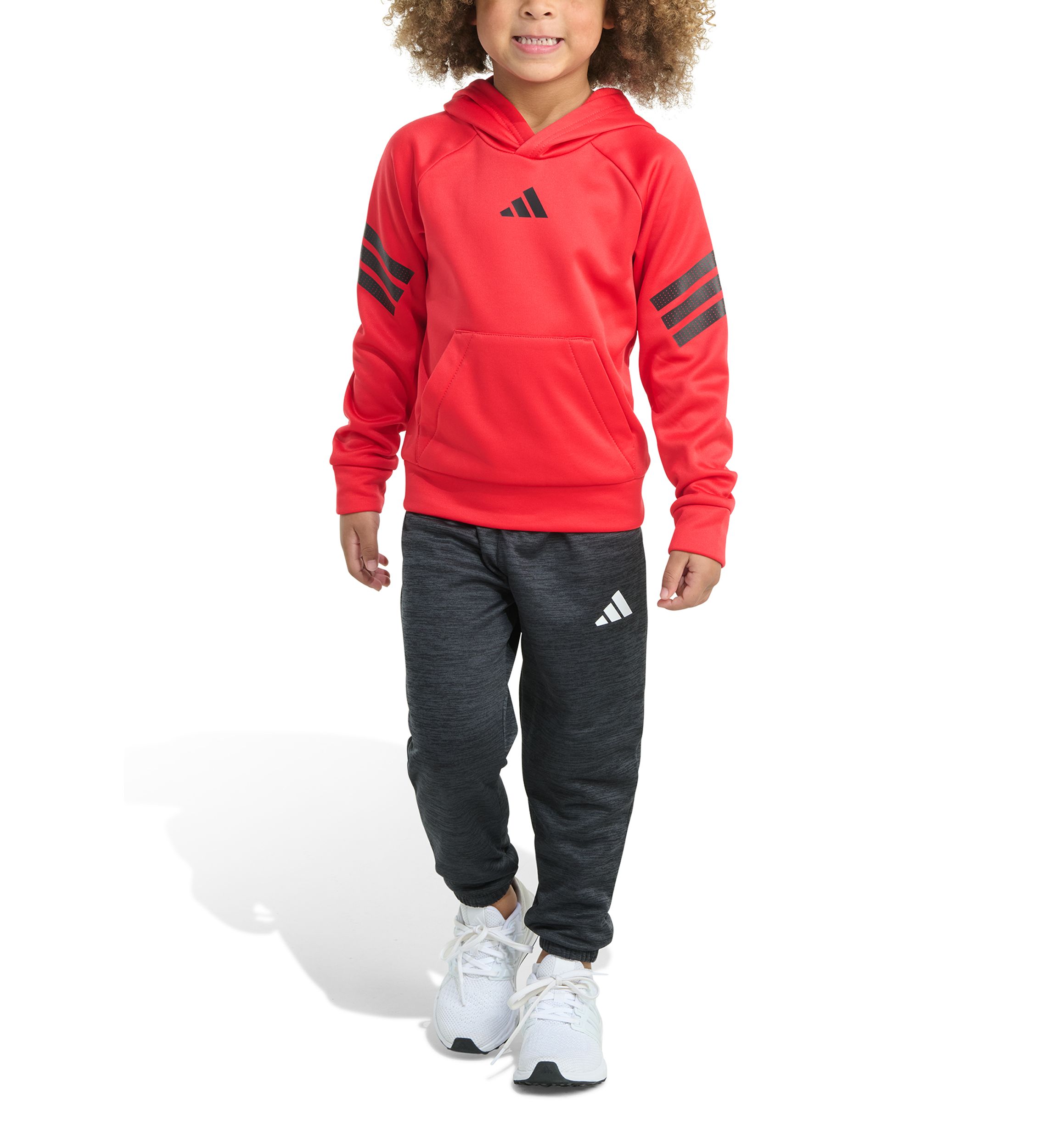 Boys 4-7 2 Piece Fleece 3 Stripe Pullover Hoodie and Jogger Set